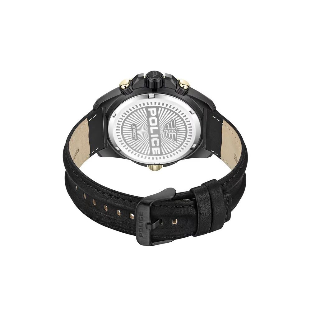 Black Artificial Leather Dress Watch - ventzia