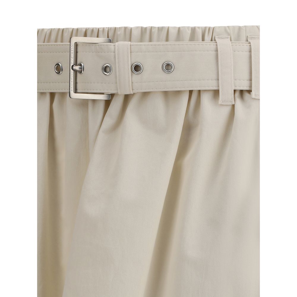 Cream Wide Long Skirt - ventzia