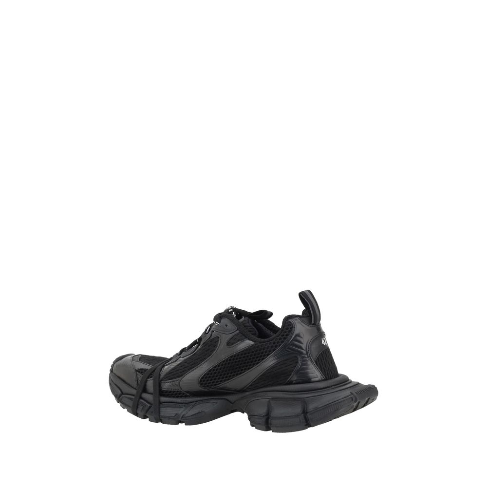 Black Rubber Athletic Sneakers - ventzia