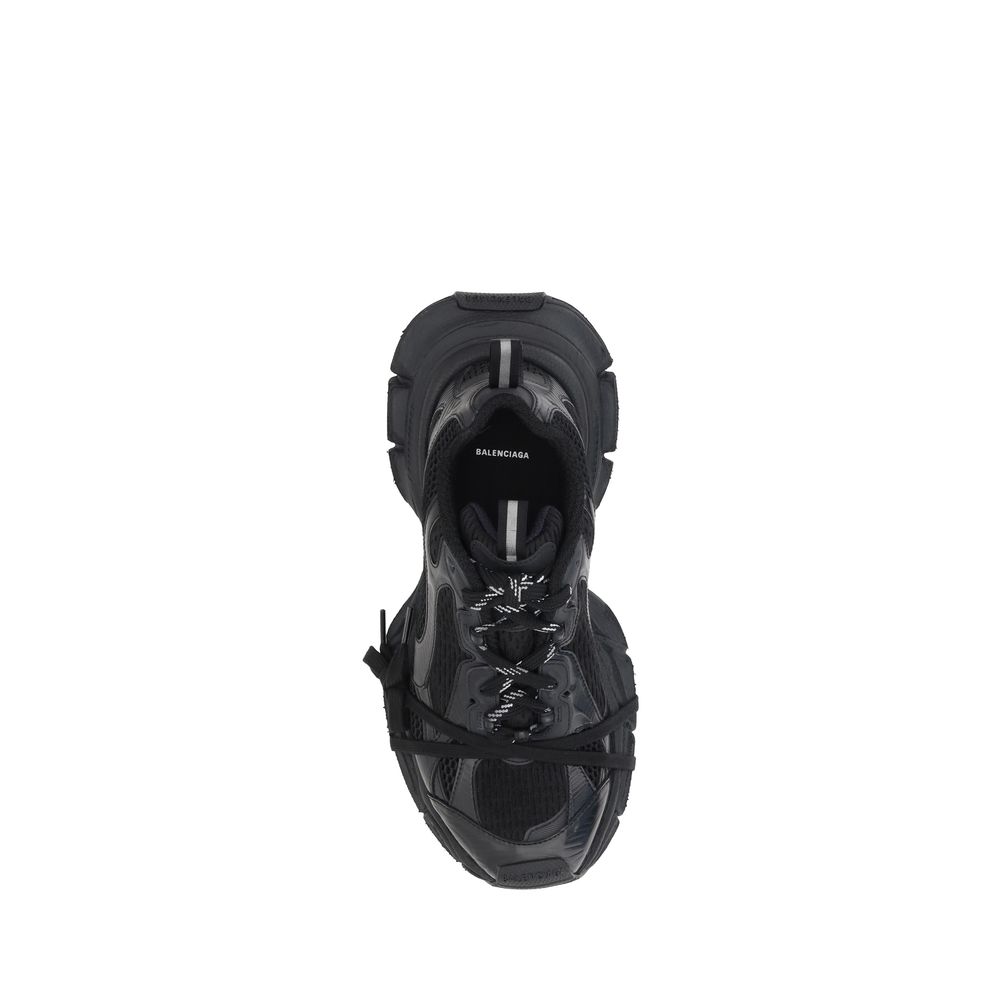 Black Rubber Athletic Sneakers - ventzia