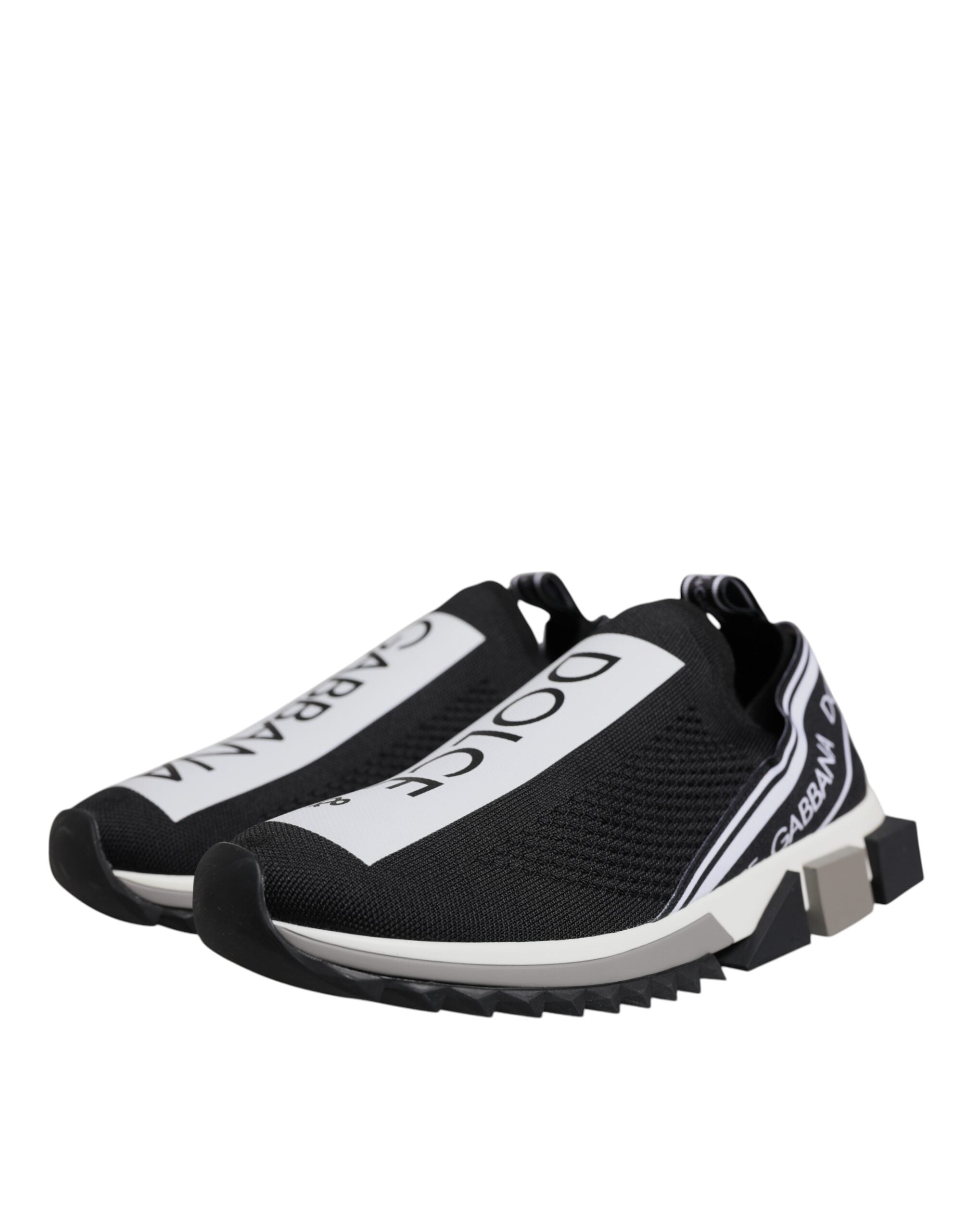 Black White Slip On Sorrento Sneakers Shoes - ventzia