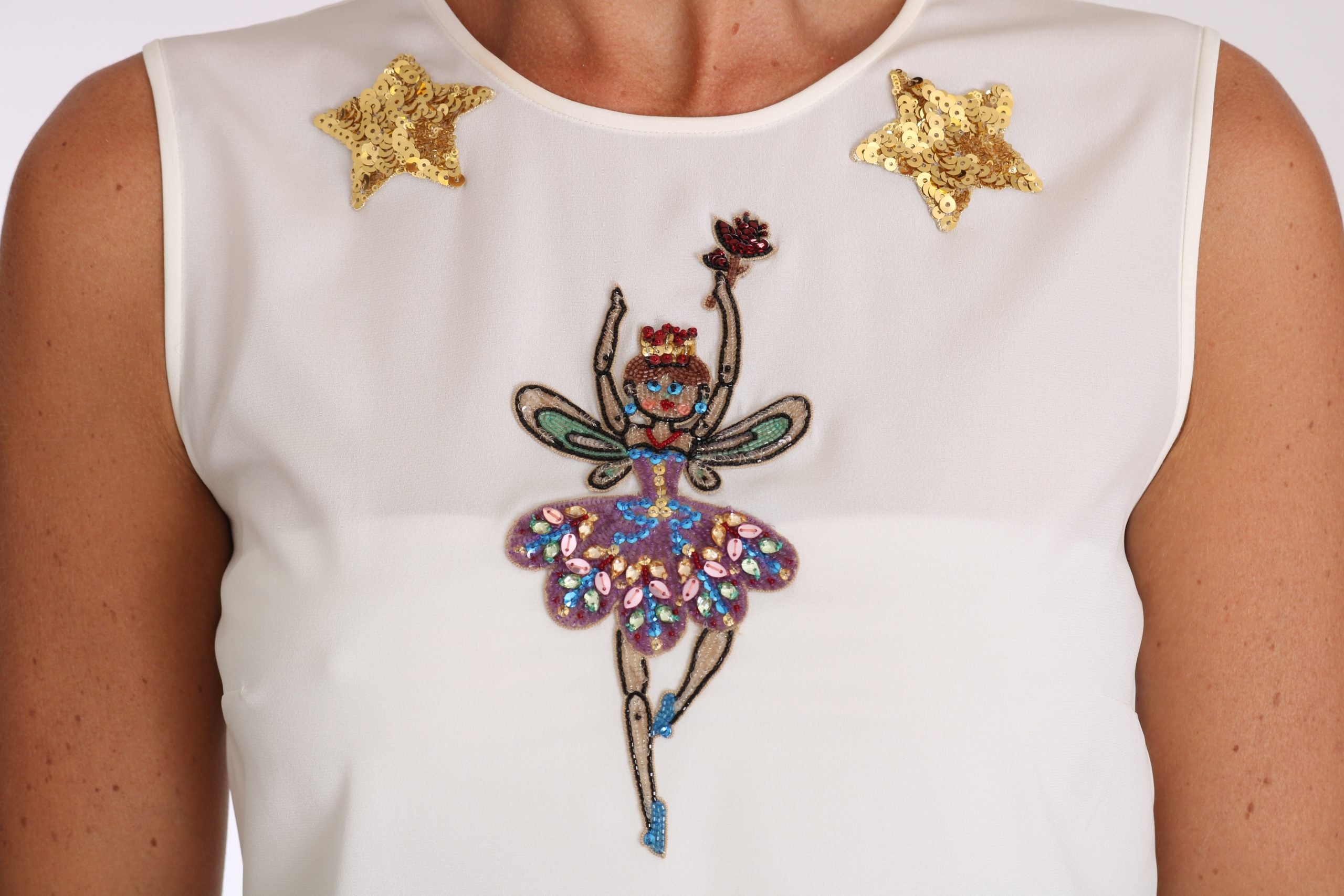 Enchanted Crystal-Embellished Silk Blouse - ventzia