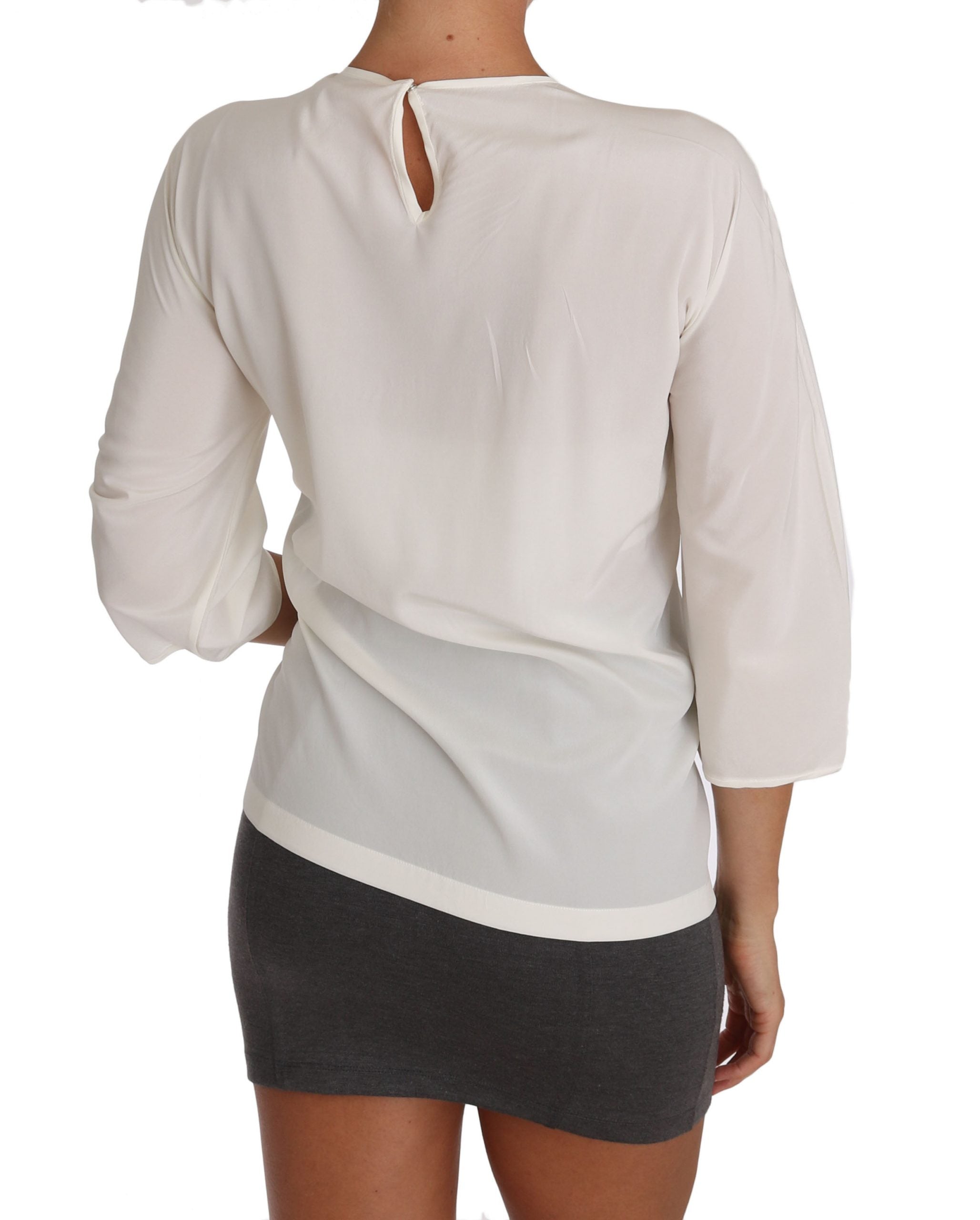 Chic Figure Family Applique Silk Top - ventzia