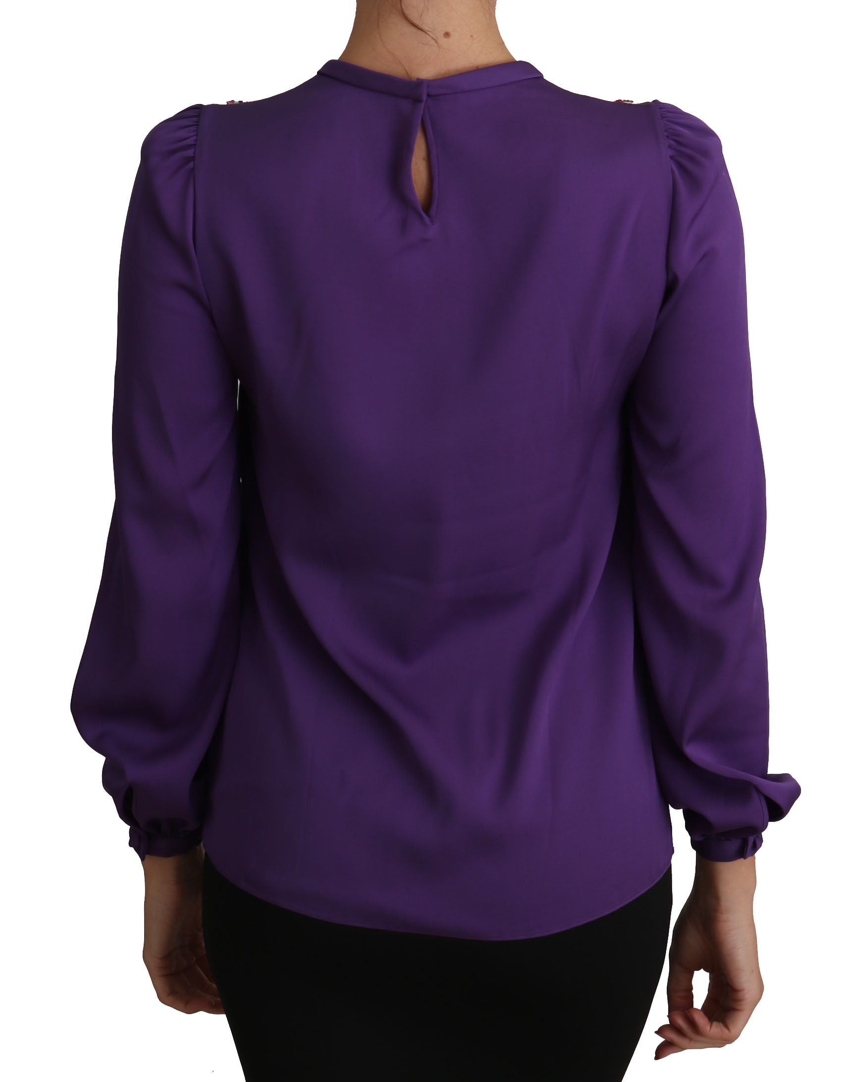 Enchanted Purple Silk Crystal Blouse - ventzia