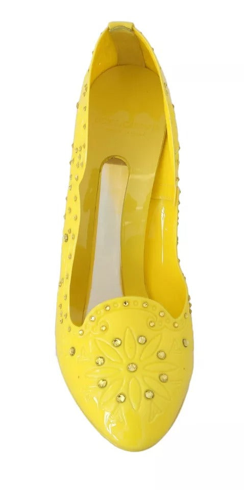 Yellow Crystal Heels CINDERELLA Shoes - ventzia