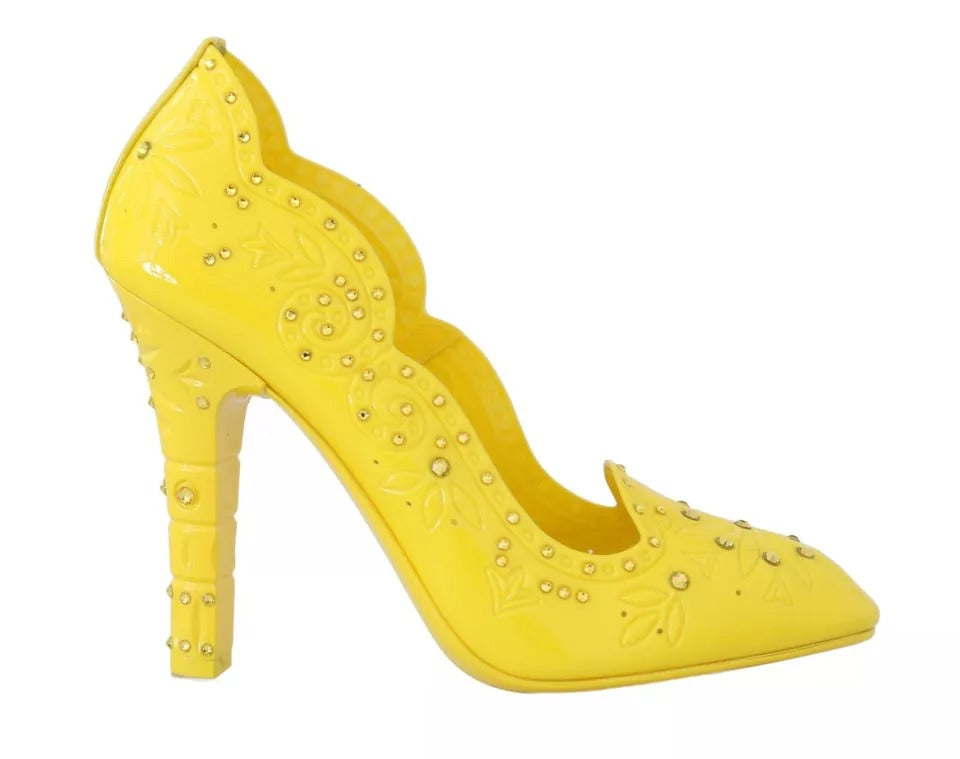 Yellow Crystal Heels CINDERELLA Shoes - ventzia