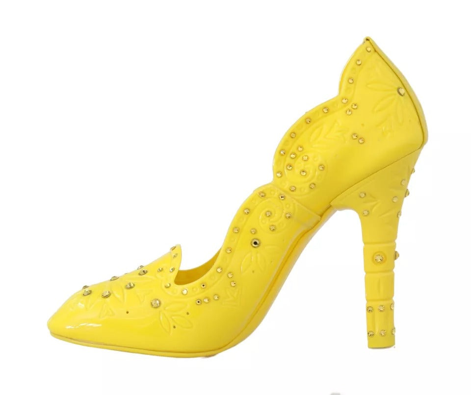 Yellow Crystal Heels CINDERELLA Shoes - ventzia
