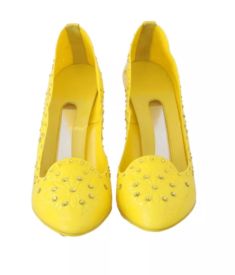 Yellow Crystal Heels CINDERELLA Shoes - ventzia