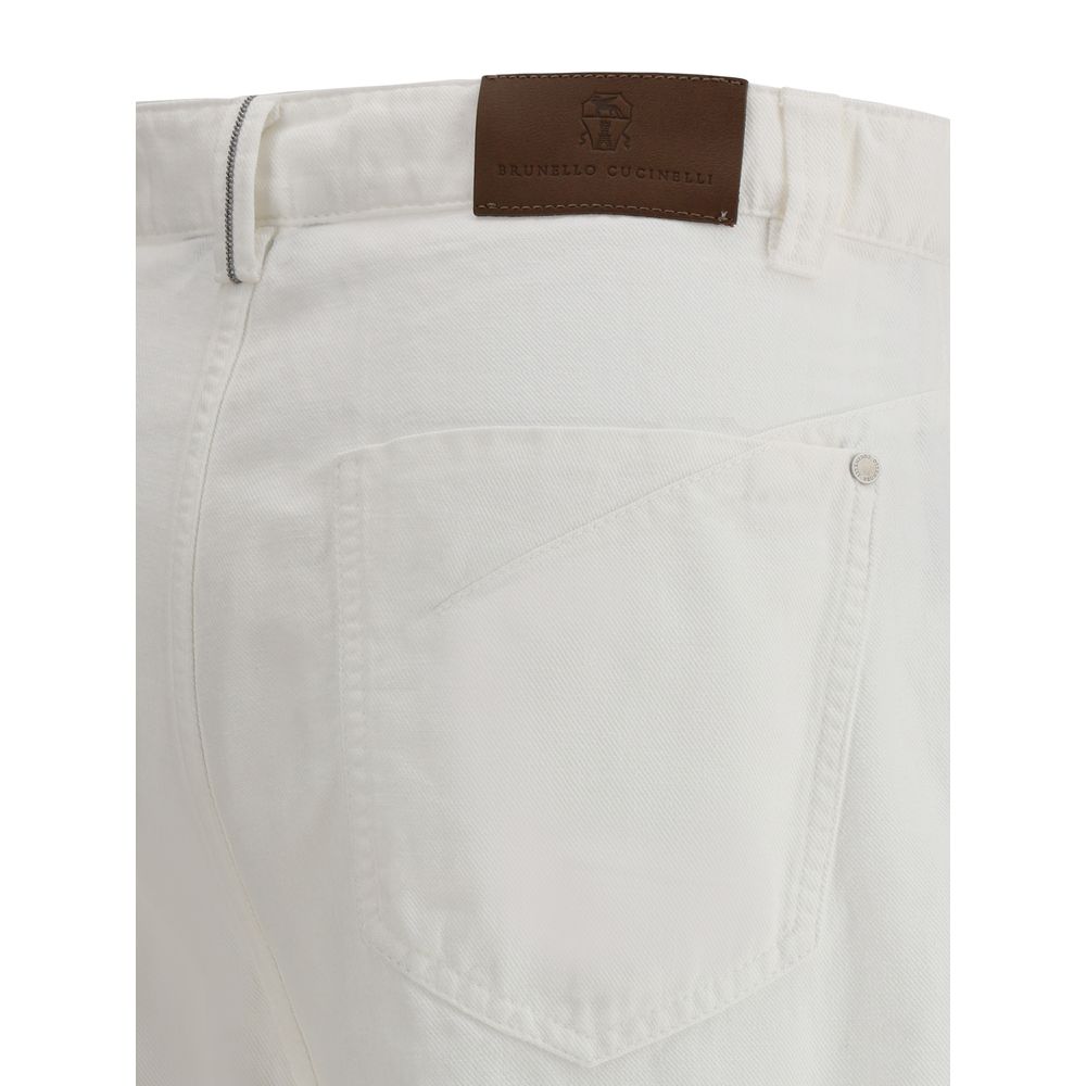 White Cotton Jeans Denim - ventzia