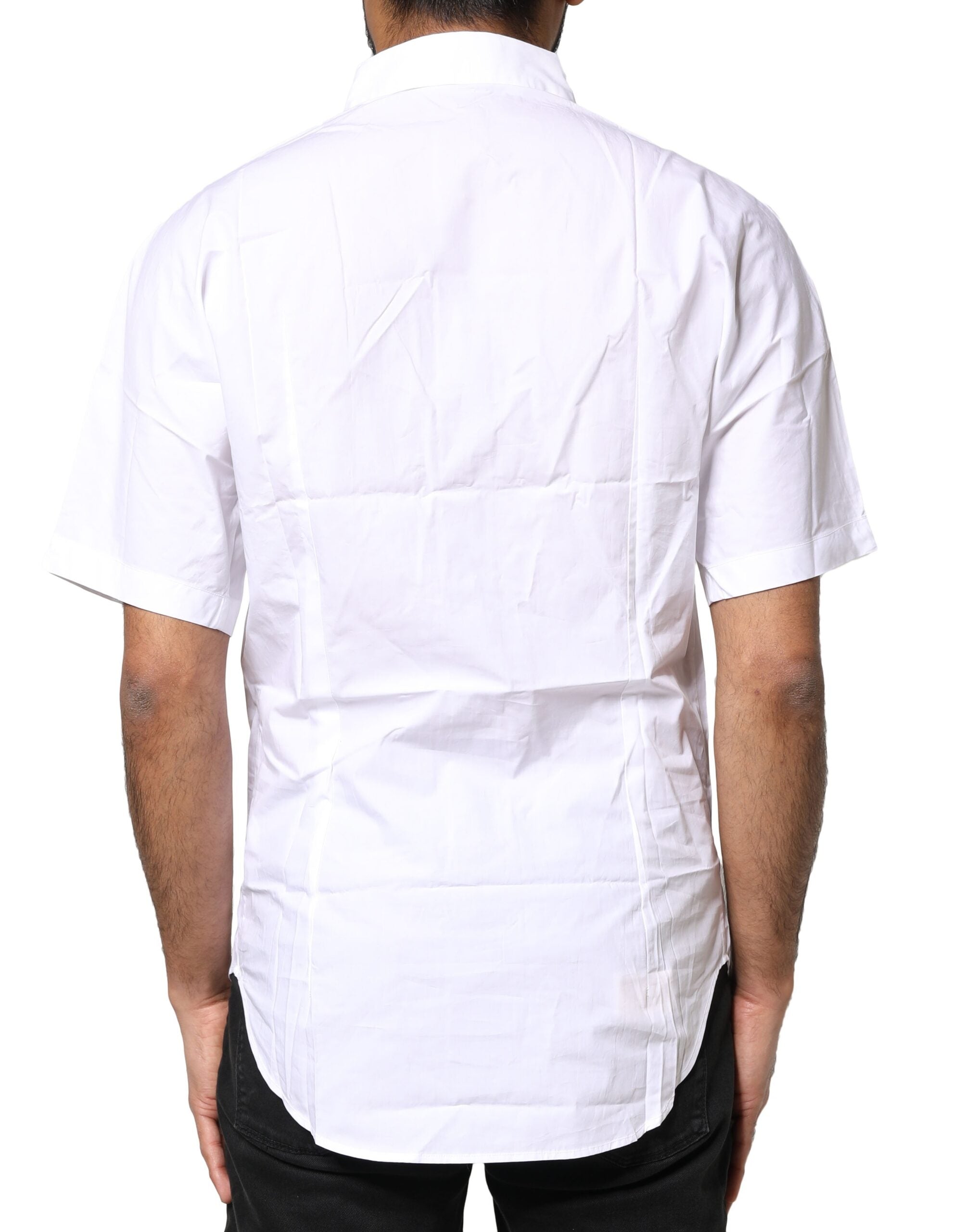 White Cotton Button Down Casual Men Polo Shirt - ventzia
