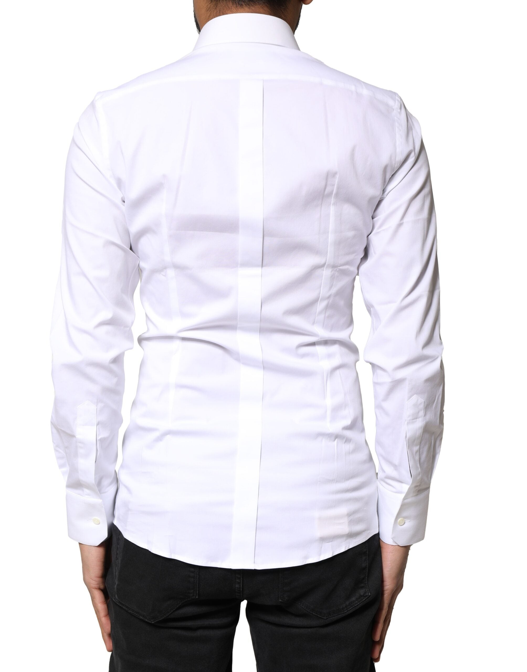 White GOLD Cotton Long Sleeves Dress Shirt - ventzia