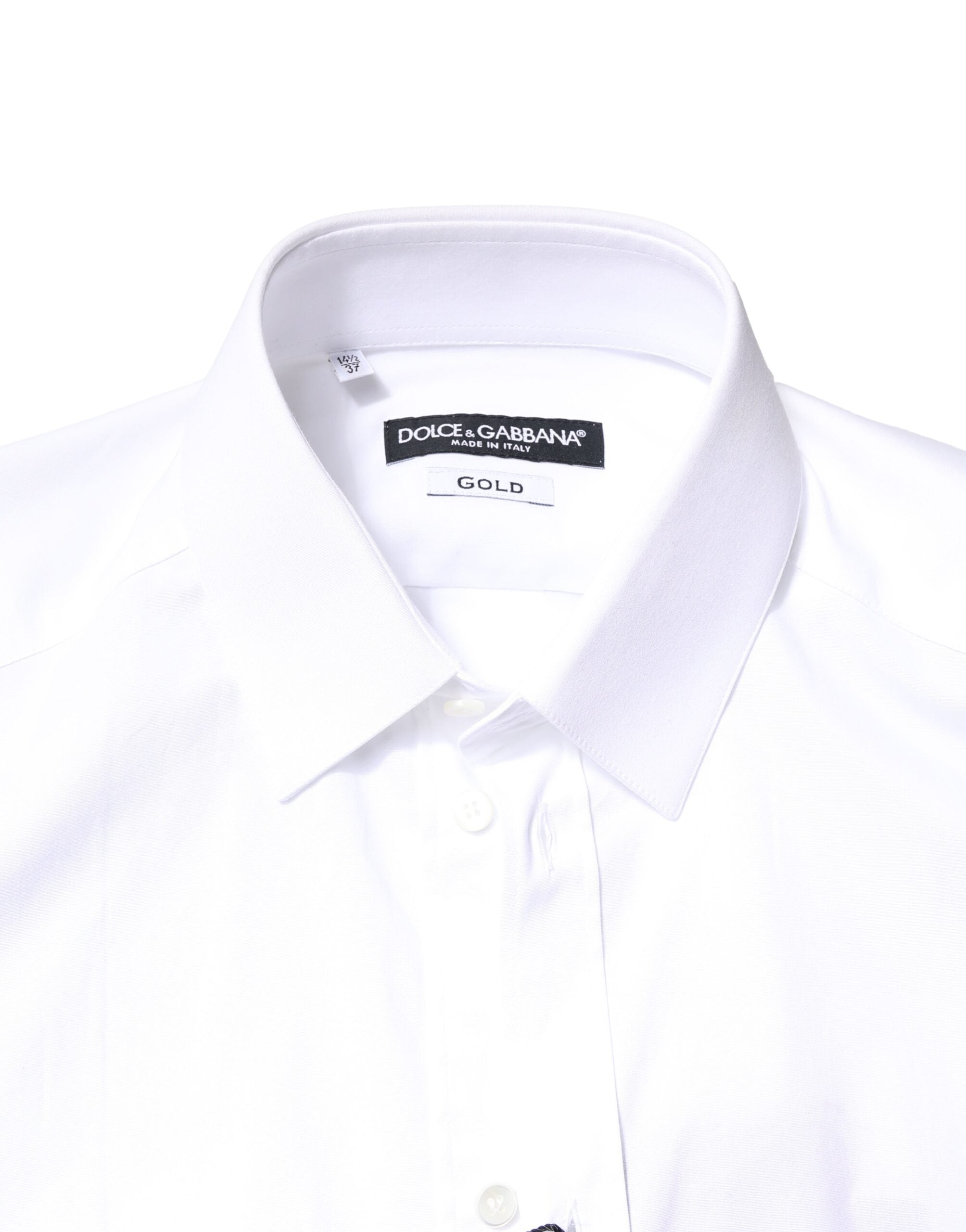 White GOLD Cotton Long Sleeves Dress Shirt - ventzia
