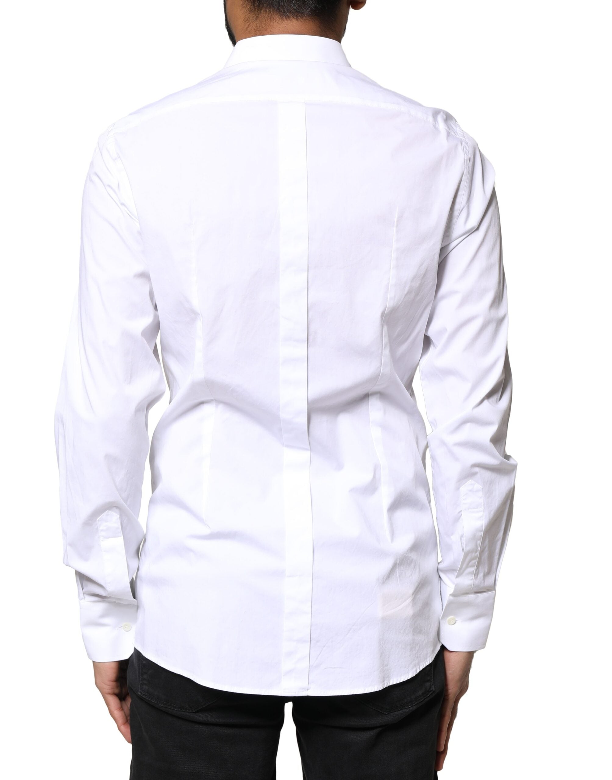 White GOLD Cotton Long Sleeves Dress Shirt - ventzia