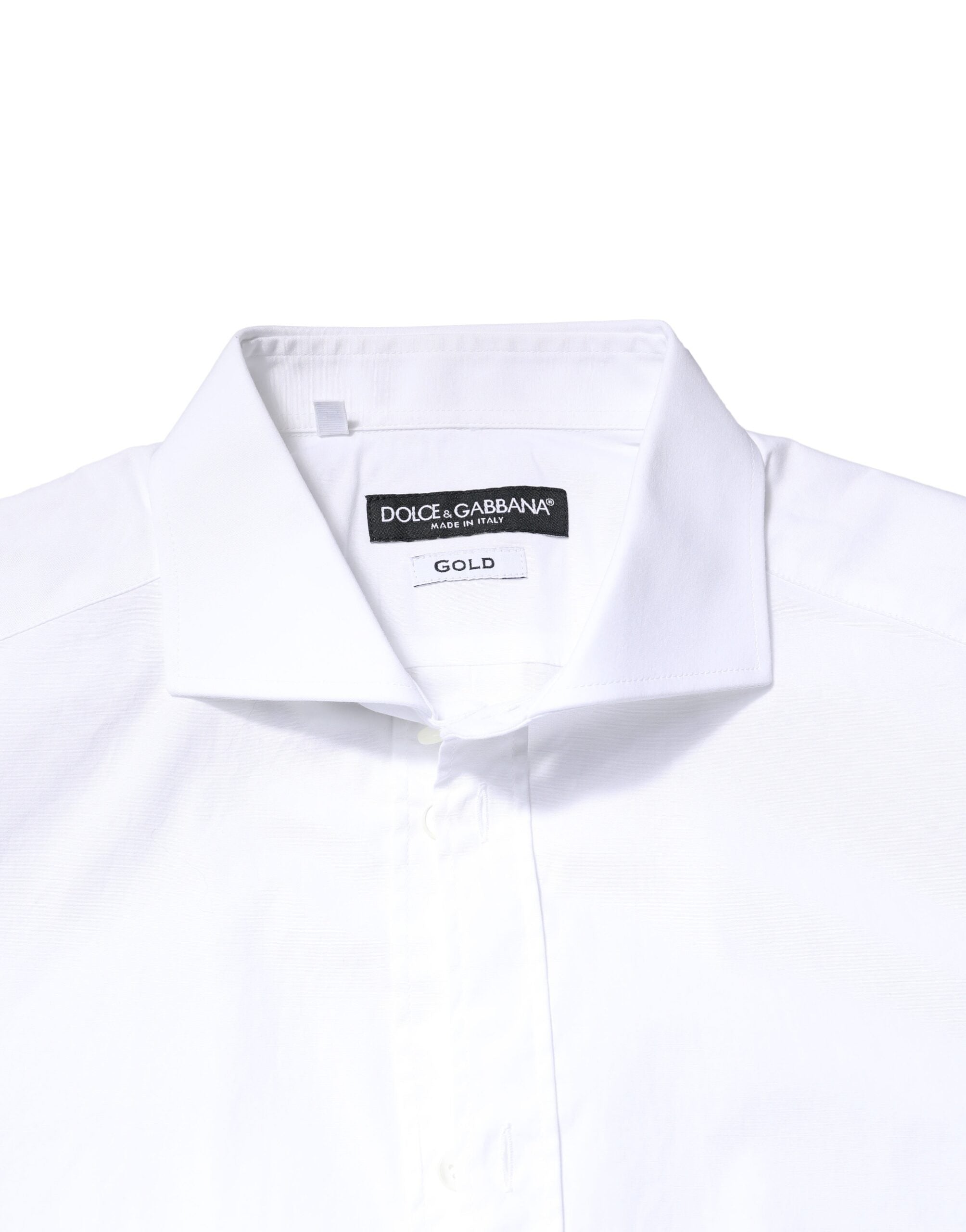 White GOLD Cotton Long Sleeves Dress Shirt - ventzia