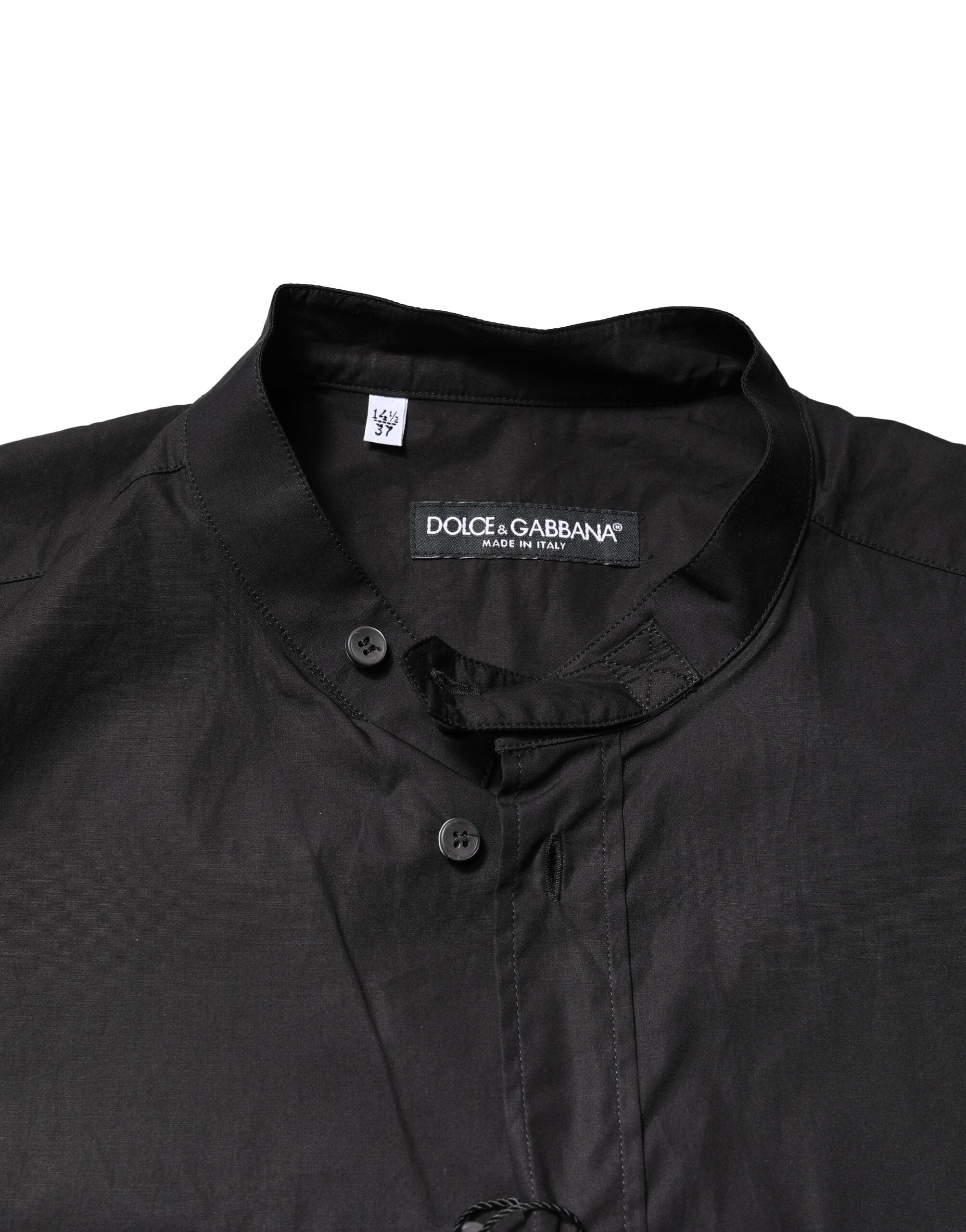 Black Cotton Button Down Men Casual Shirt - ventzia