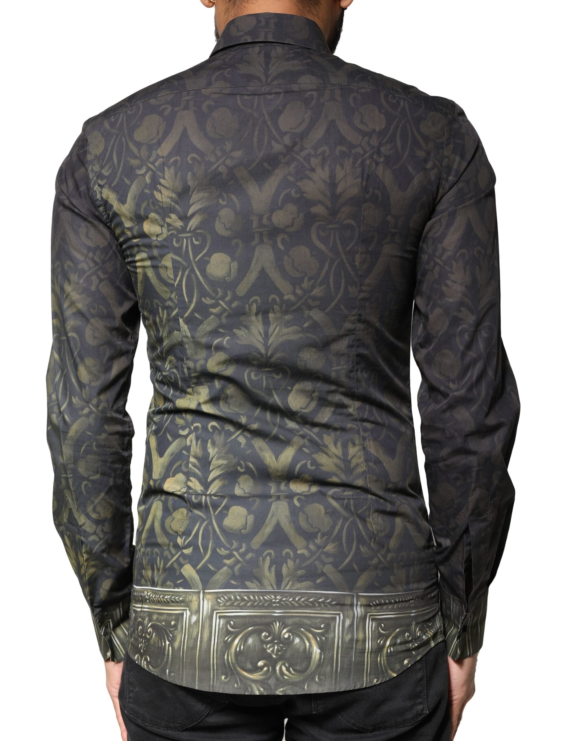 Black Royal Pet Portrait GOLD Dress Shirt - ventzia
