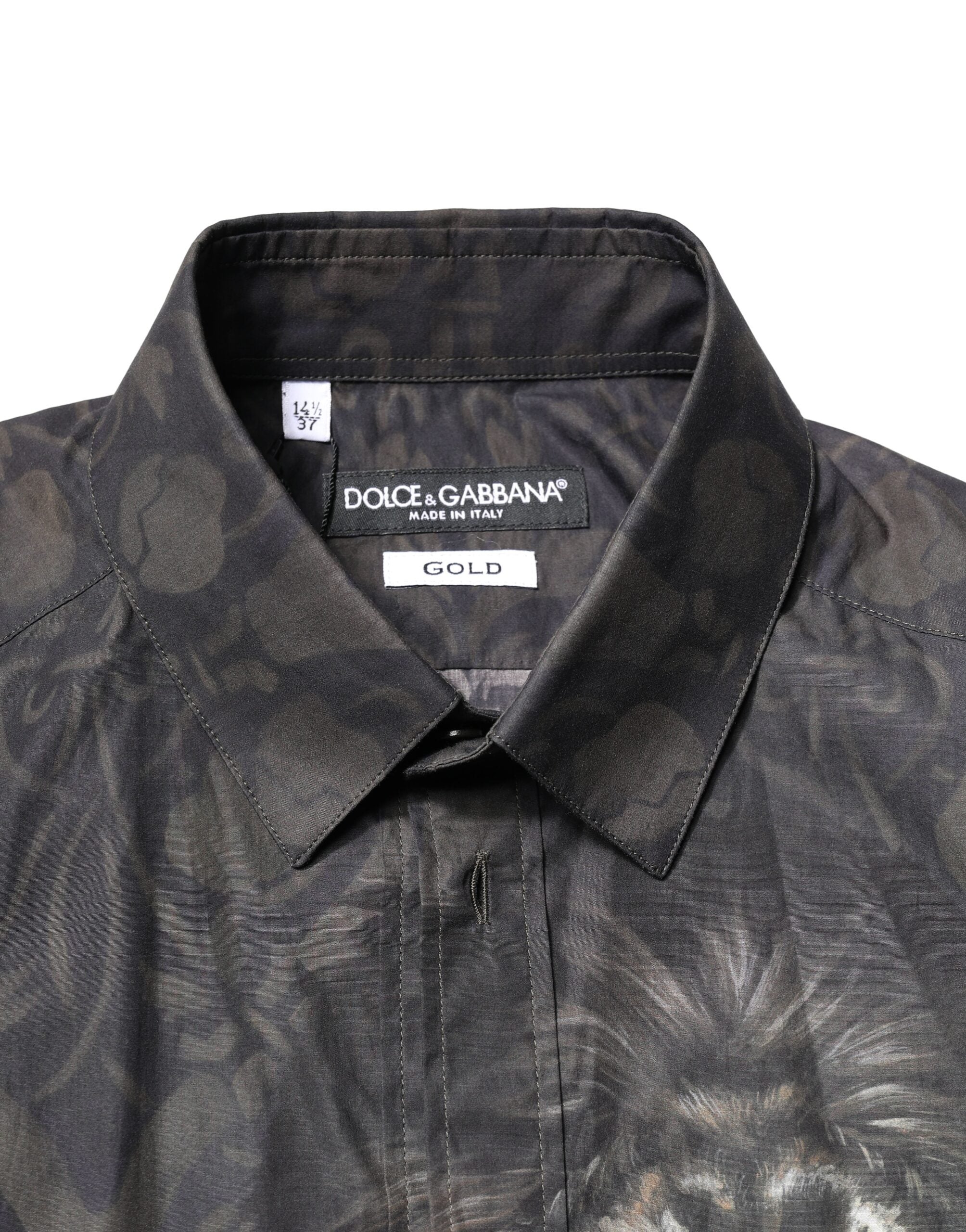 Black Royal Pet Portrait GOLD Dress Shirt - ventzia
