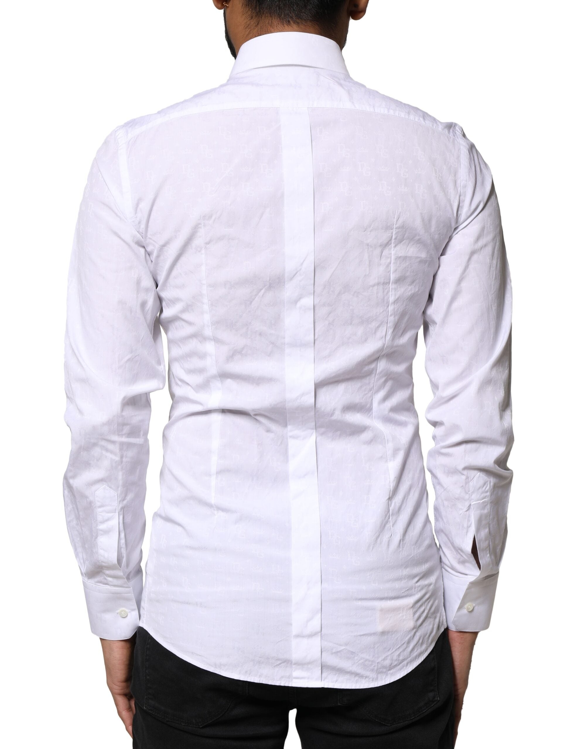 White GOLD Cotton Long Sleeves Dress Shirt - ventzia