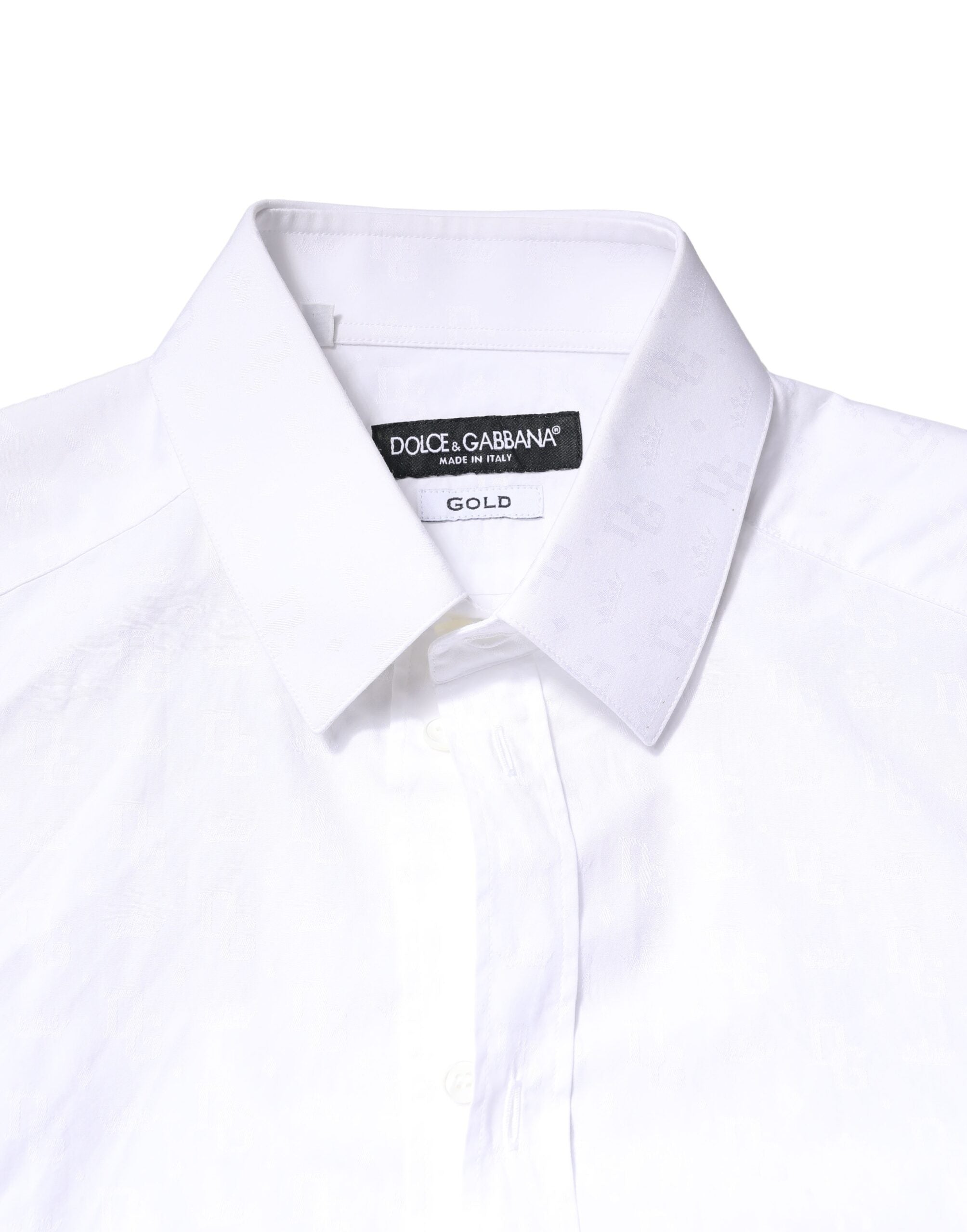 White GOLD Cotton Long Sleeves Dress Shirt - ventzia