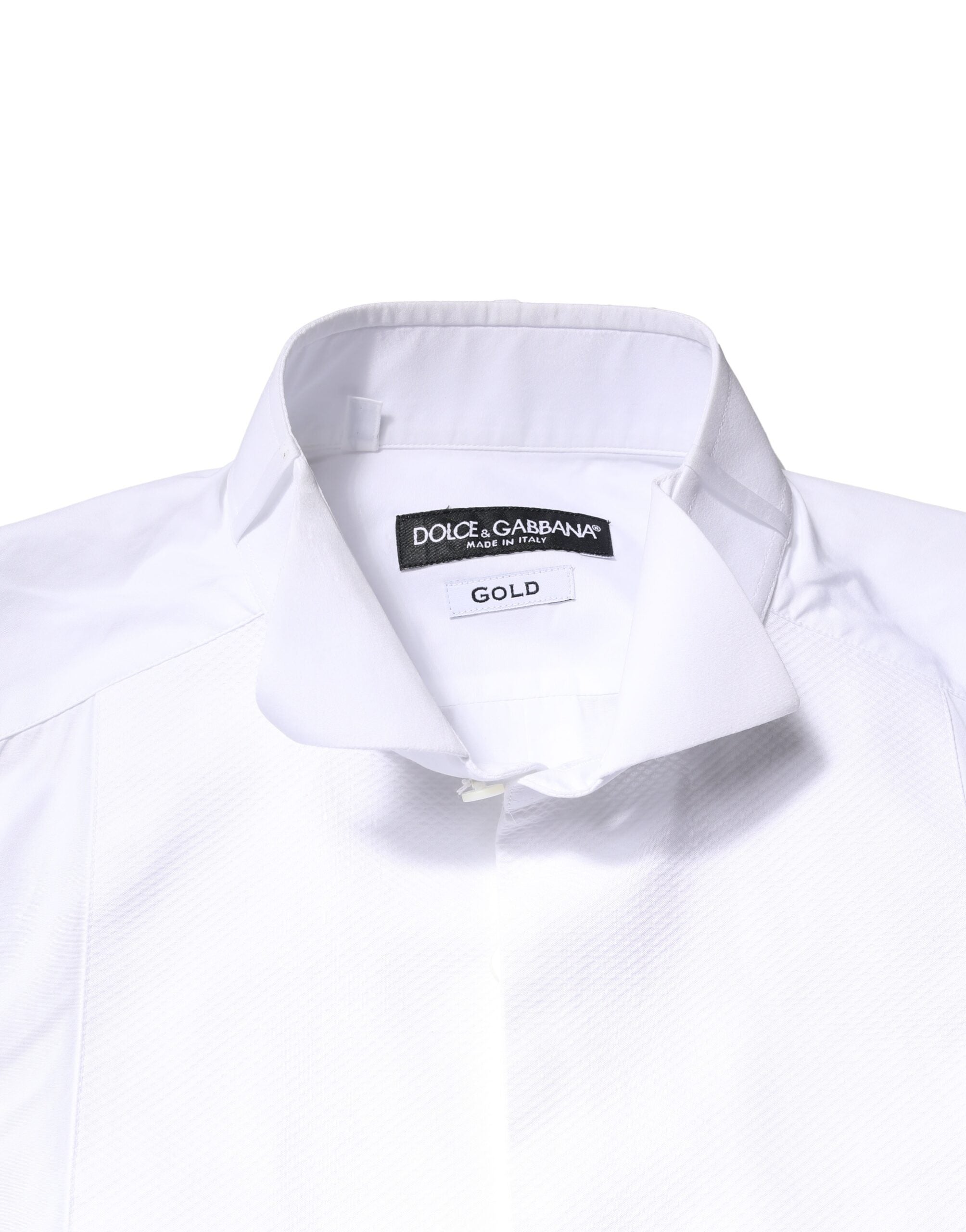 White GOLD Cotton Poplin Bib Formal Men Dress Shirt - ventzia