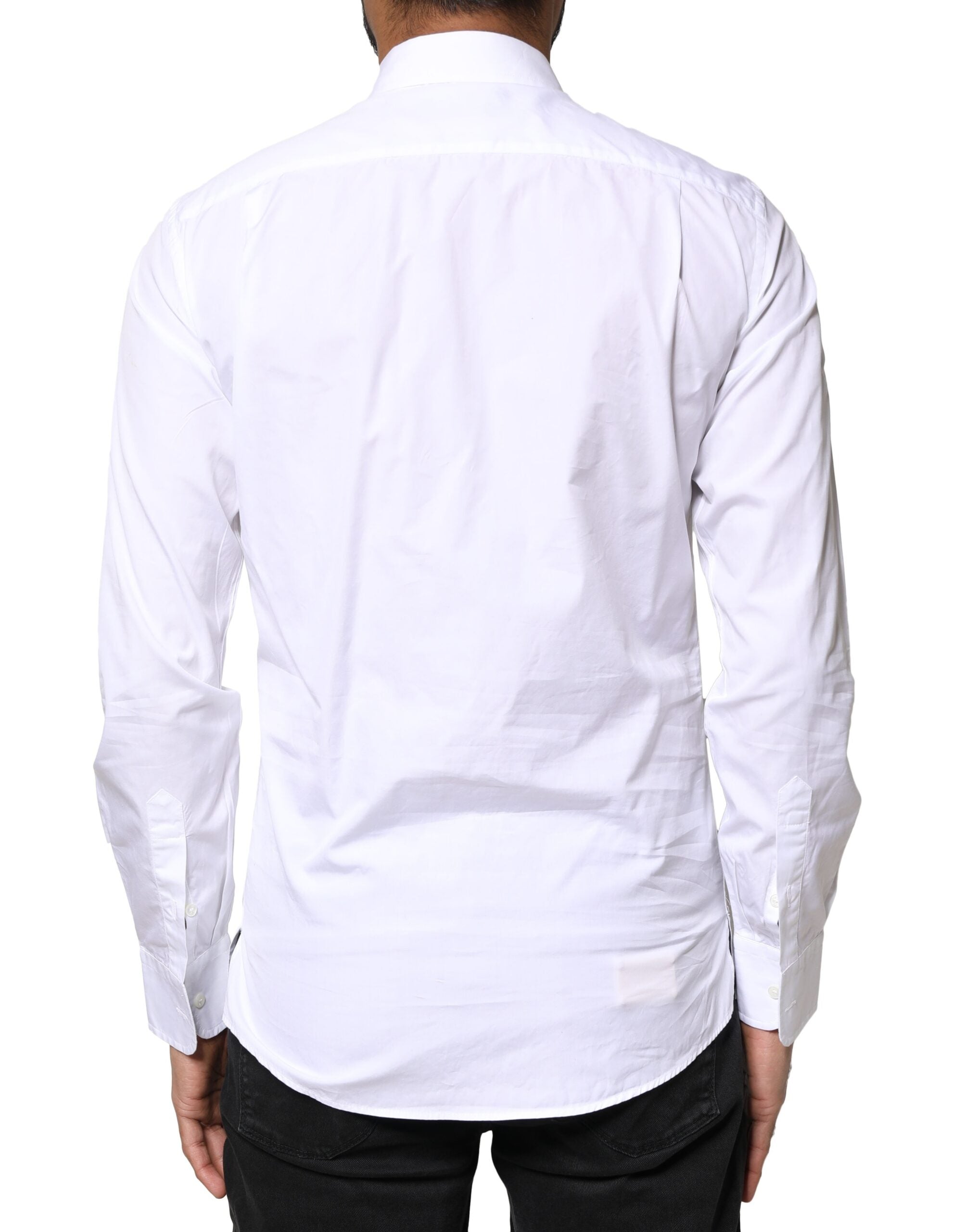 White Cotton Long Sleeves Formal Dress Shirt - ventzia