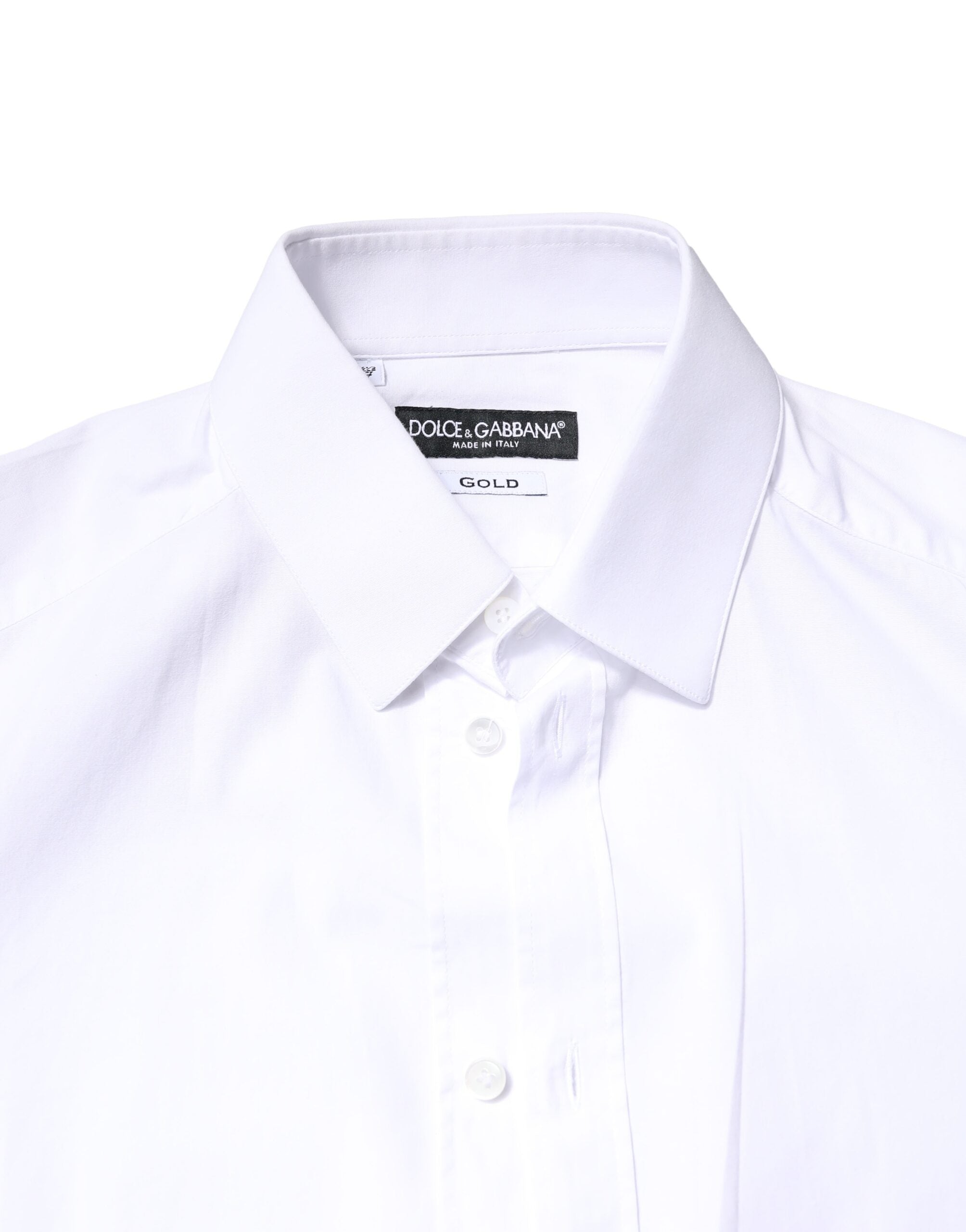 White GOLD Cotton Long Sleeves Dress Shirt - ventzia