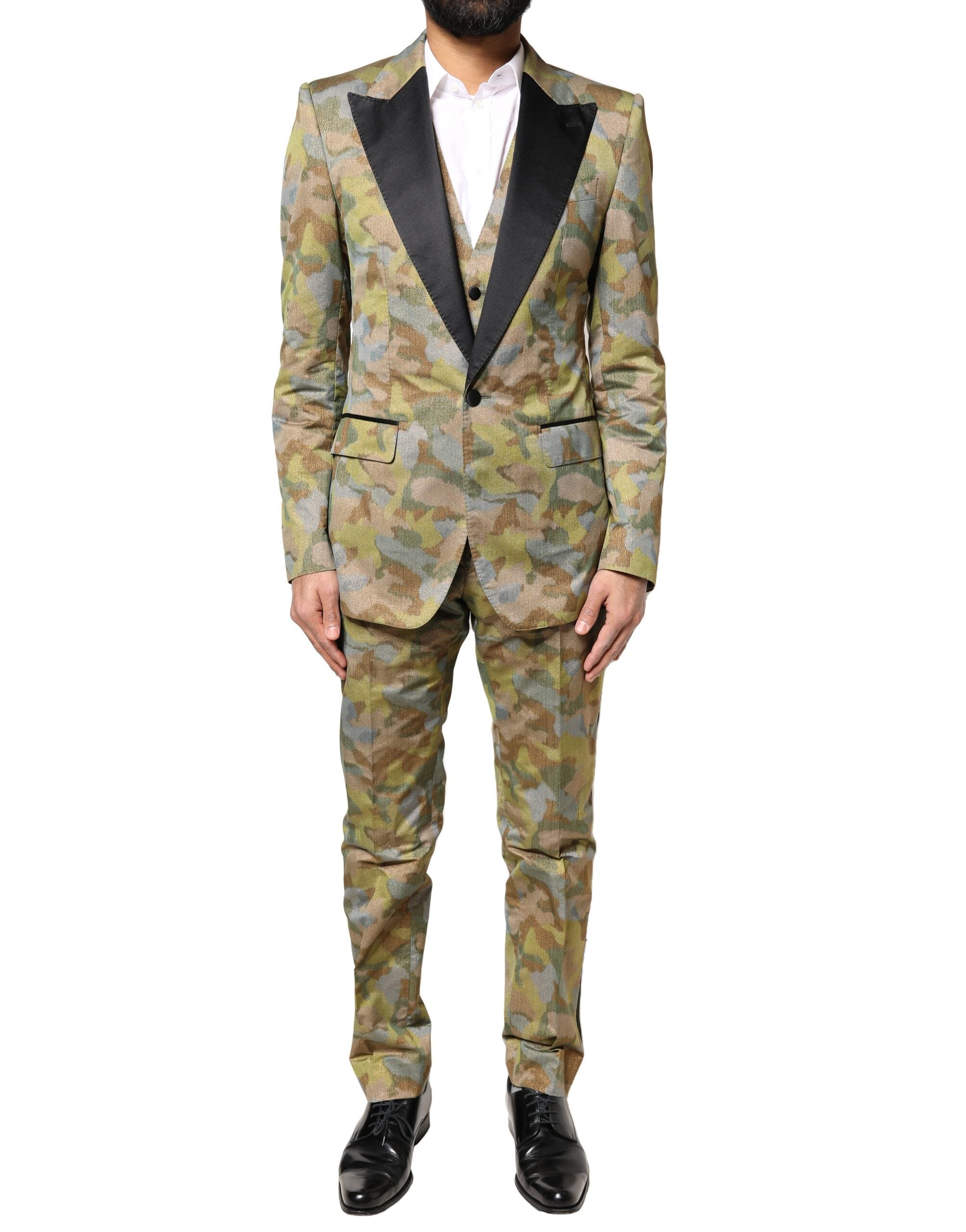 Multicolor Camouflage SICILIA 3 Piece Suit - ventzia