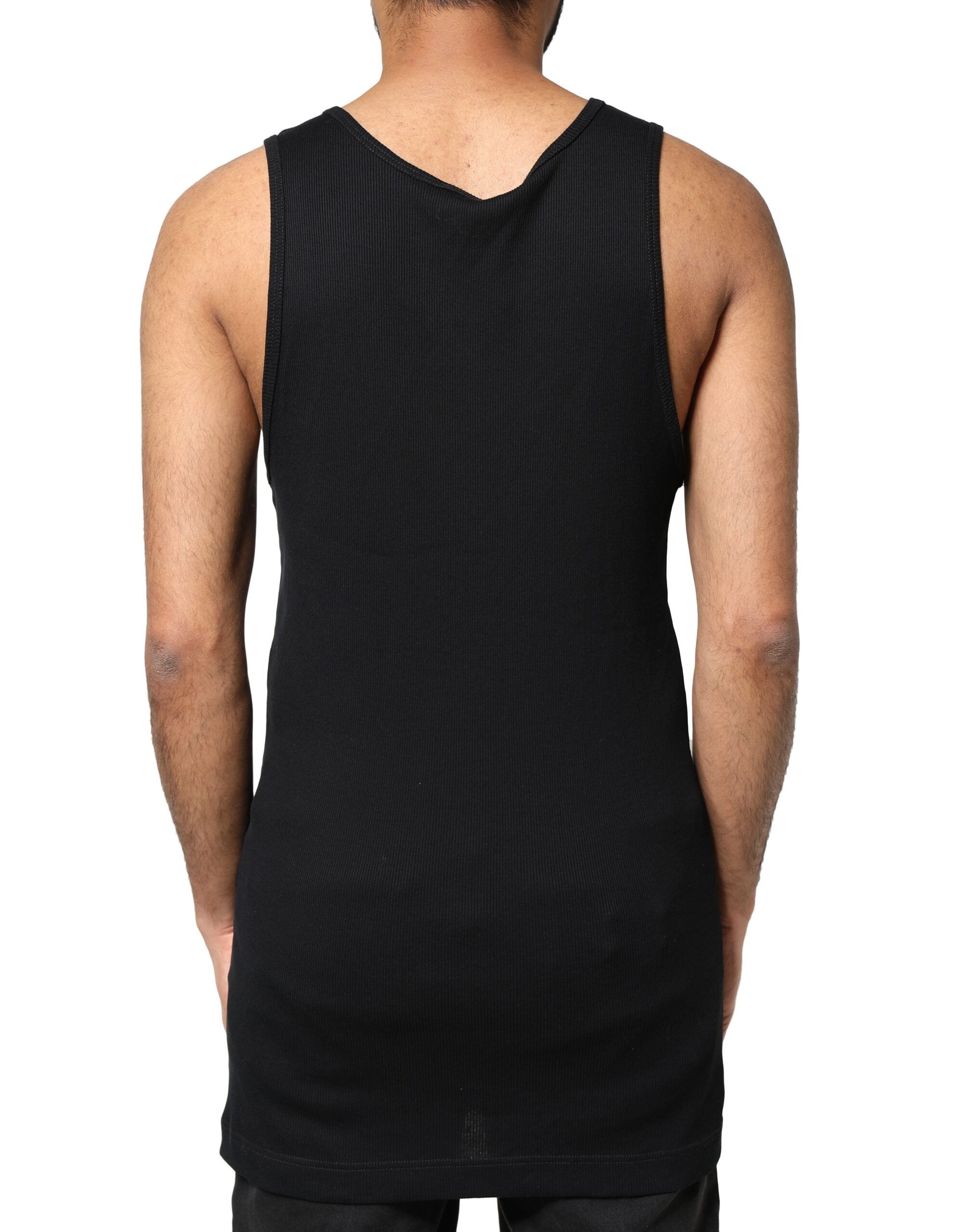 Black Cotton Rip Style Sleeveless Men Tank T-shirt - ventzia