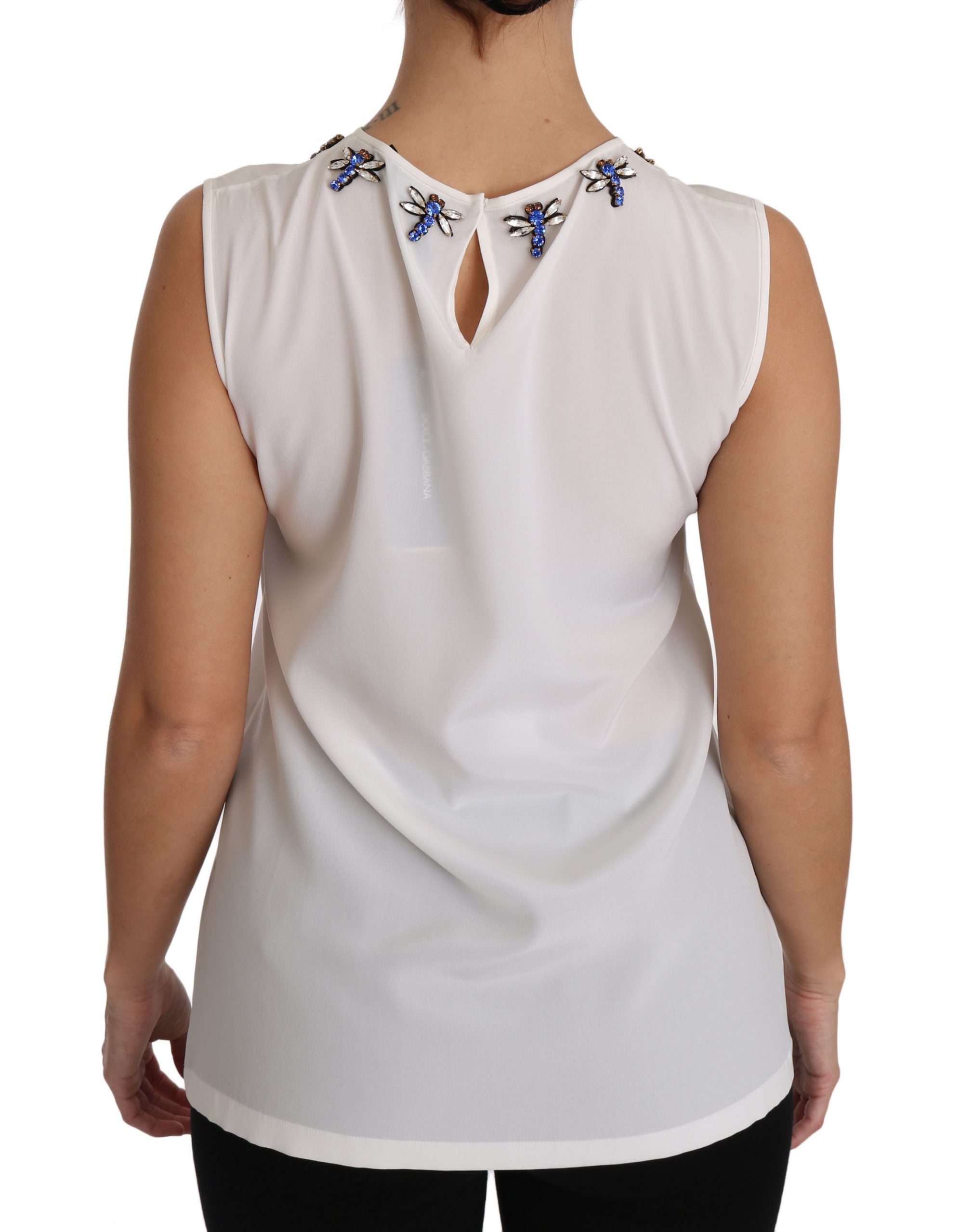Fairy Tale Crystal-Embellished Silk Blouse - ventzia