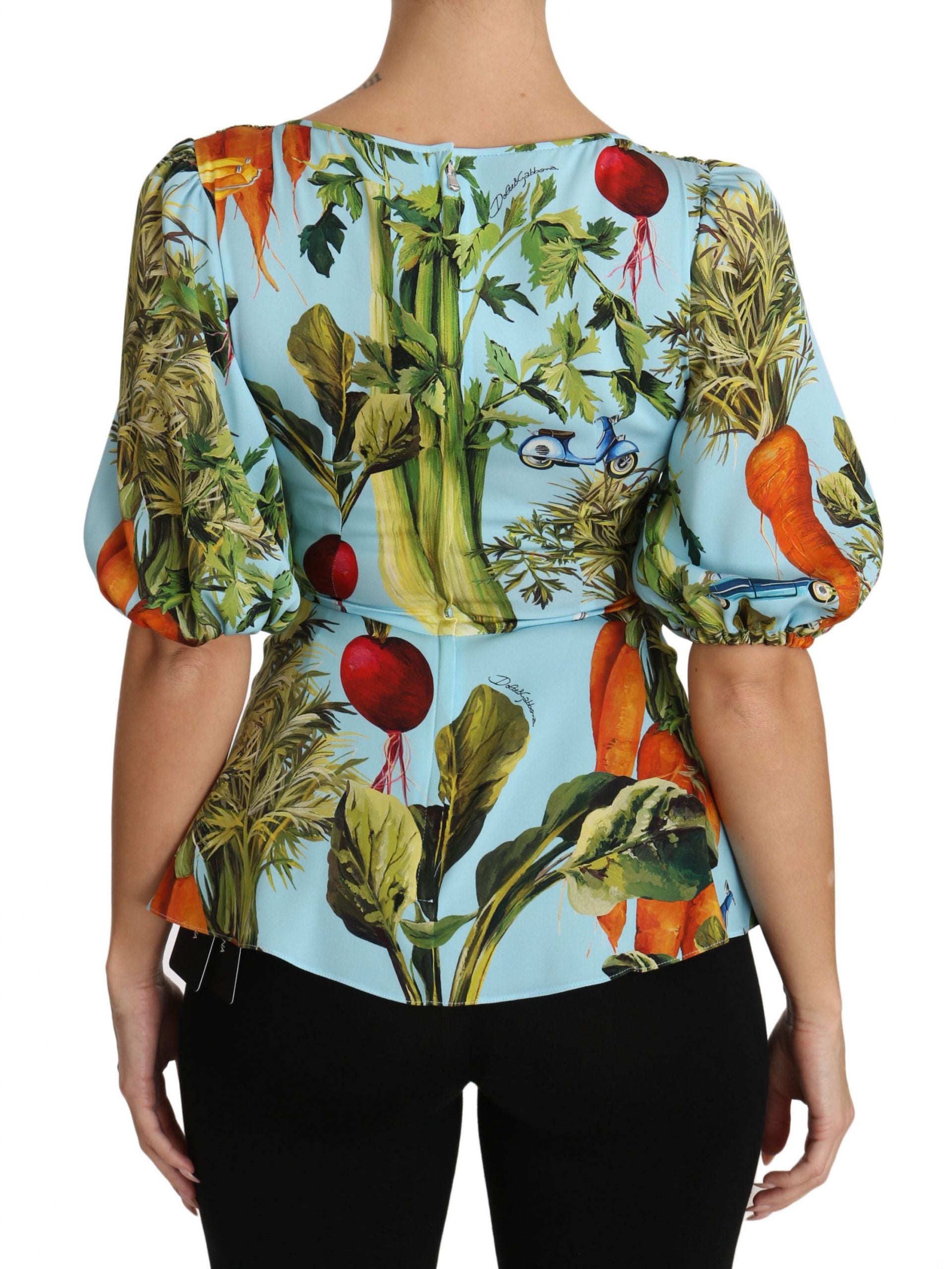 Vegetable Print Silk Top Extravaganza - ventzia