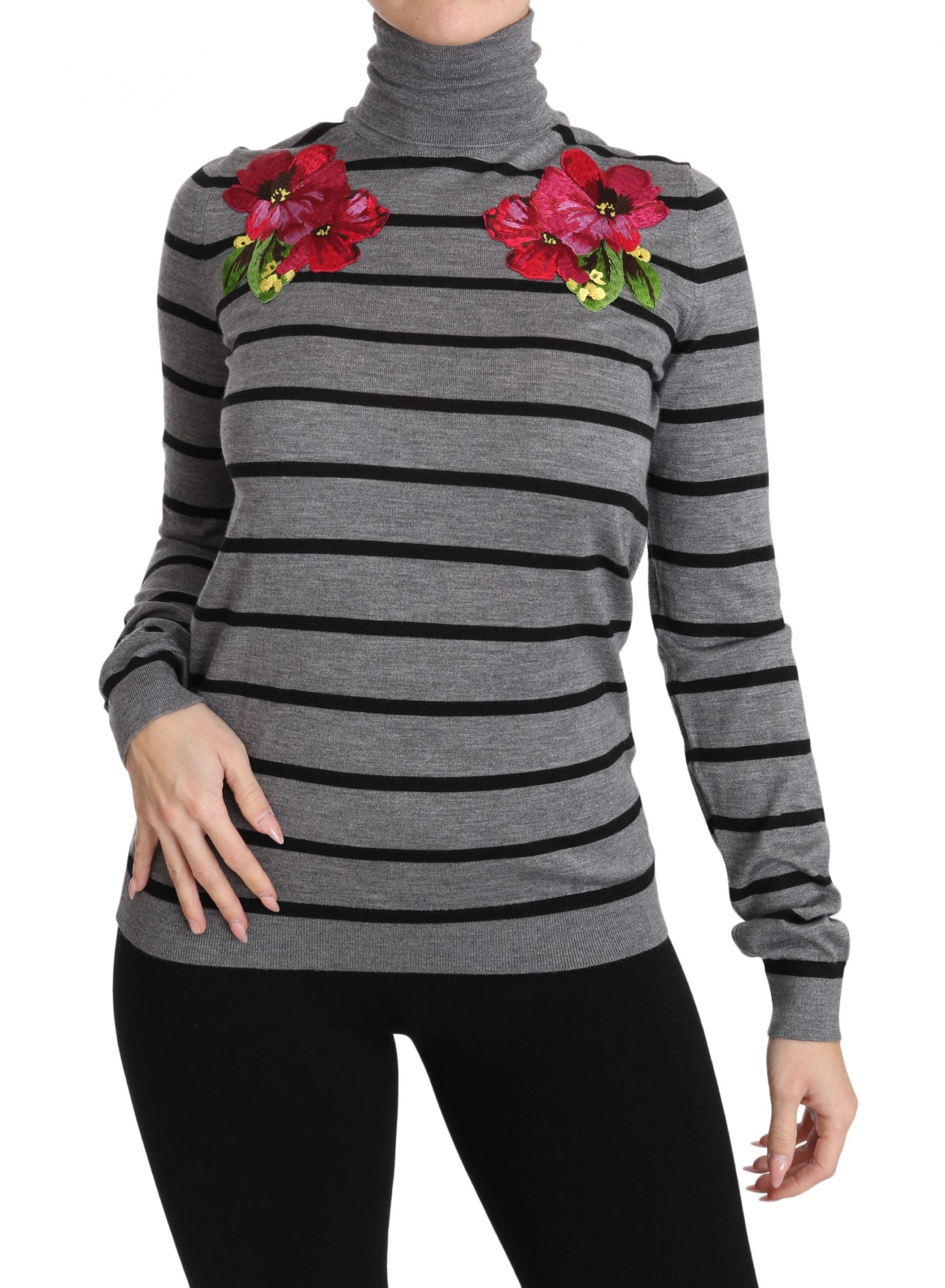 Elegant Embroidered Cashmere-Silk Sweater - ventzia
