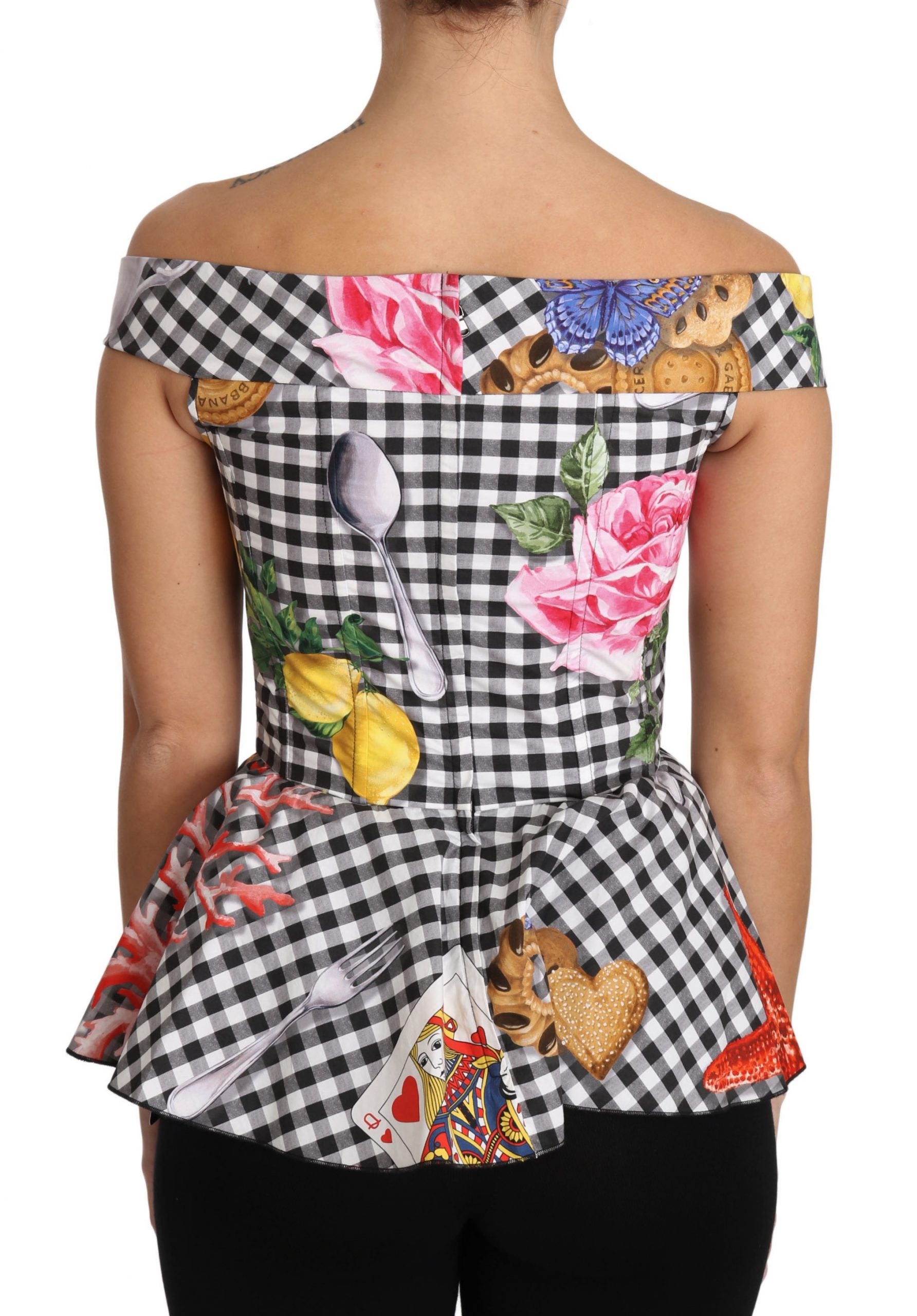 Chic Checkered Corset Top Blouse - ventzia
