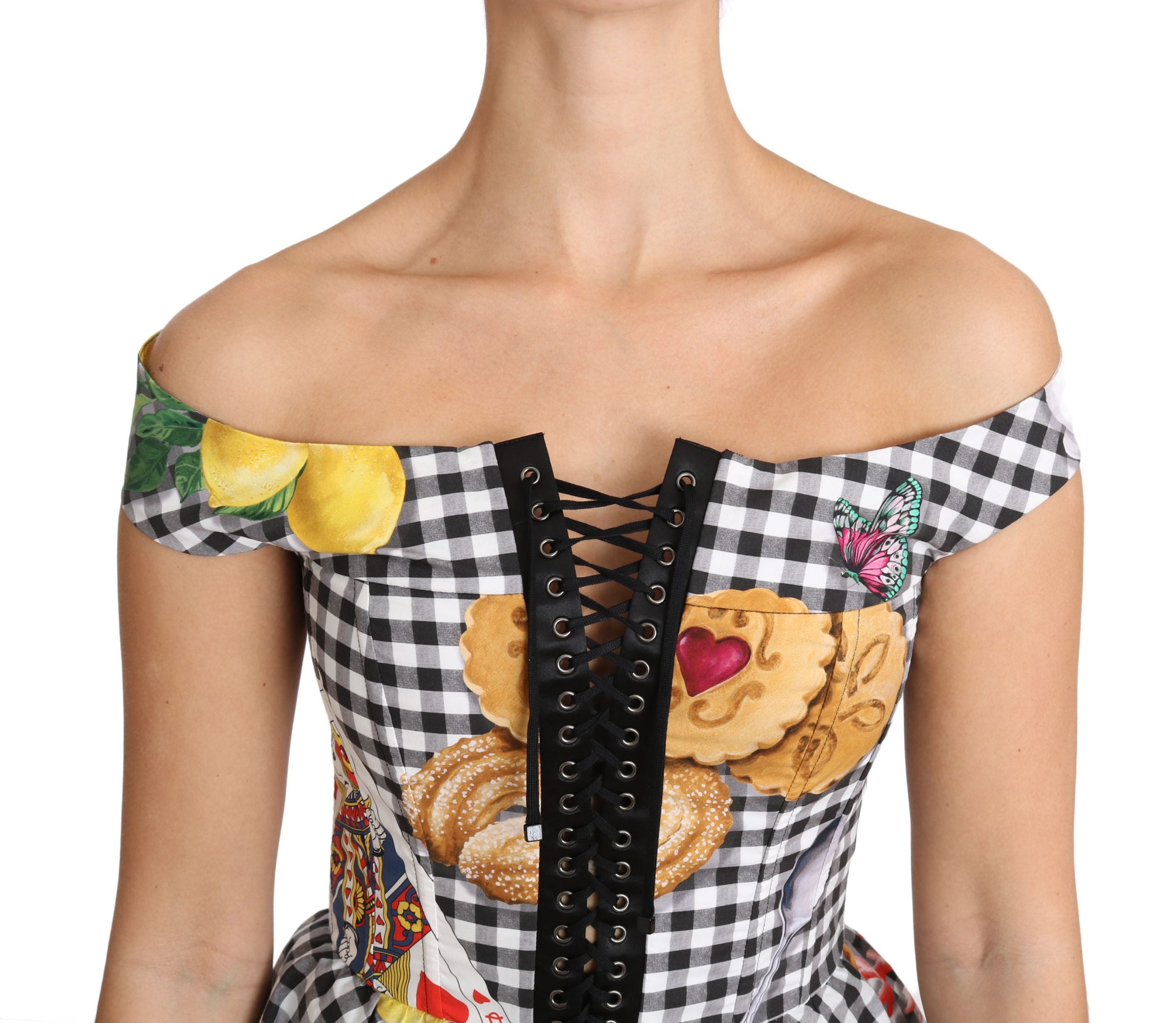 Chic Checkered Corset Top Blouse - ventzia