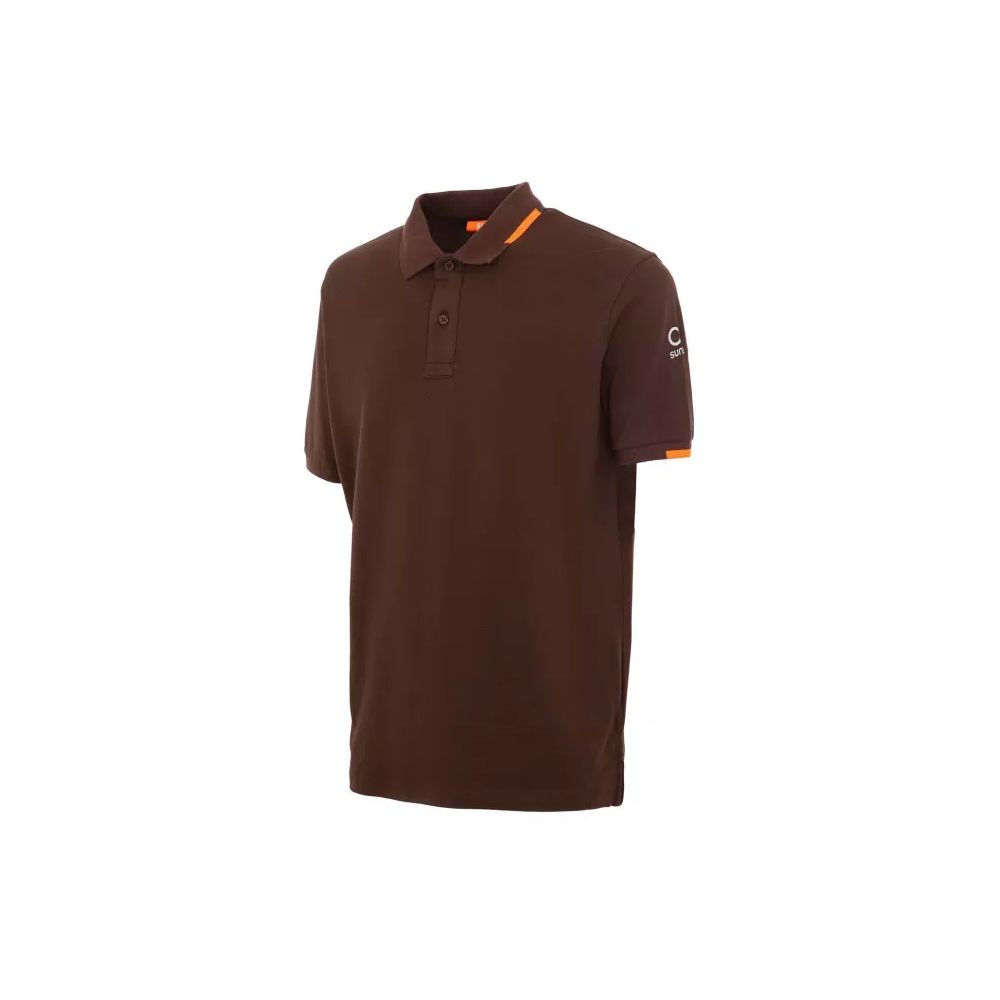 Brown Cotton Polo Shirt - ventzia