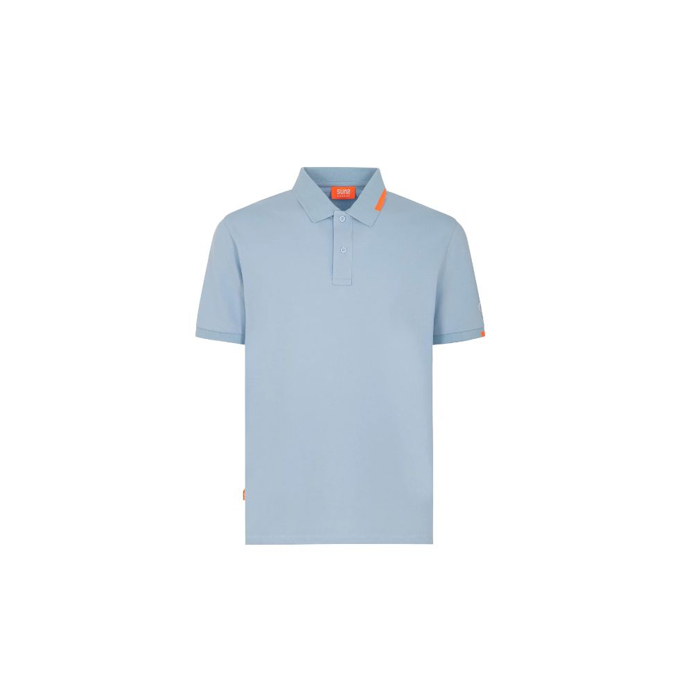 Light Blue Cotton Men Polo Shirt - ventzia