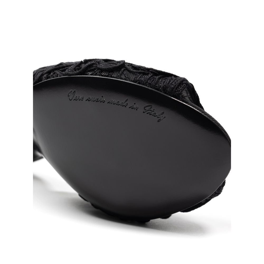 Black Cotton Sandal - ventzia