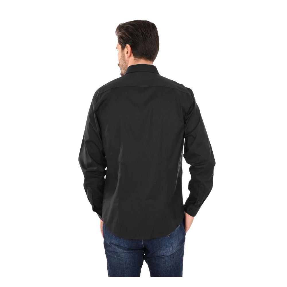 Black Cotton Men's Shirt - ventzia