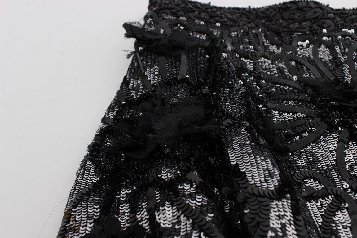 Sequined High Waist Designer Mini Shorts - ventzia
