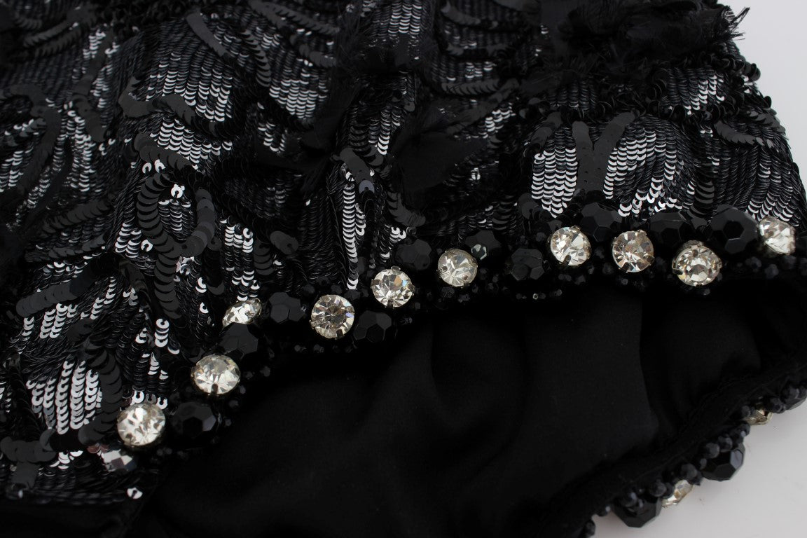 Sequined High Waist Designer Mini Shorts - ventzia