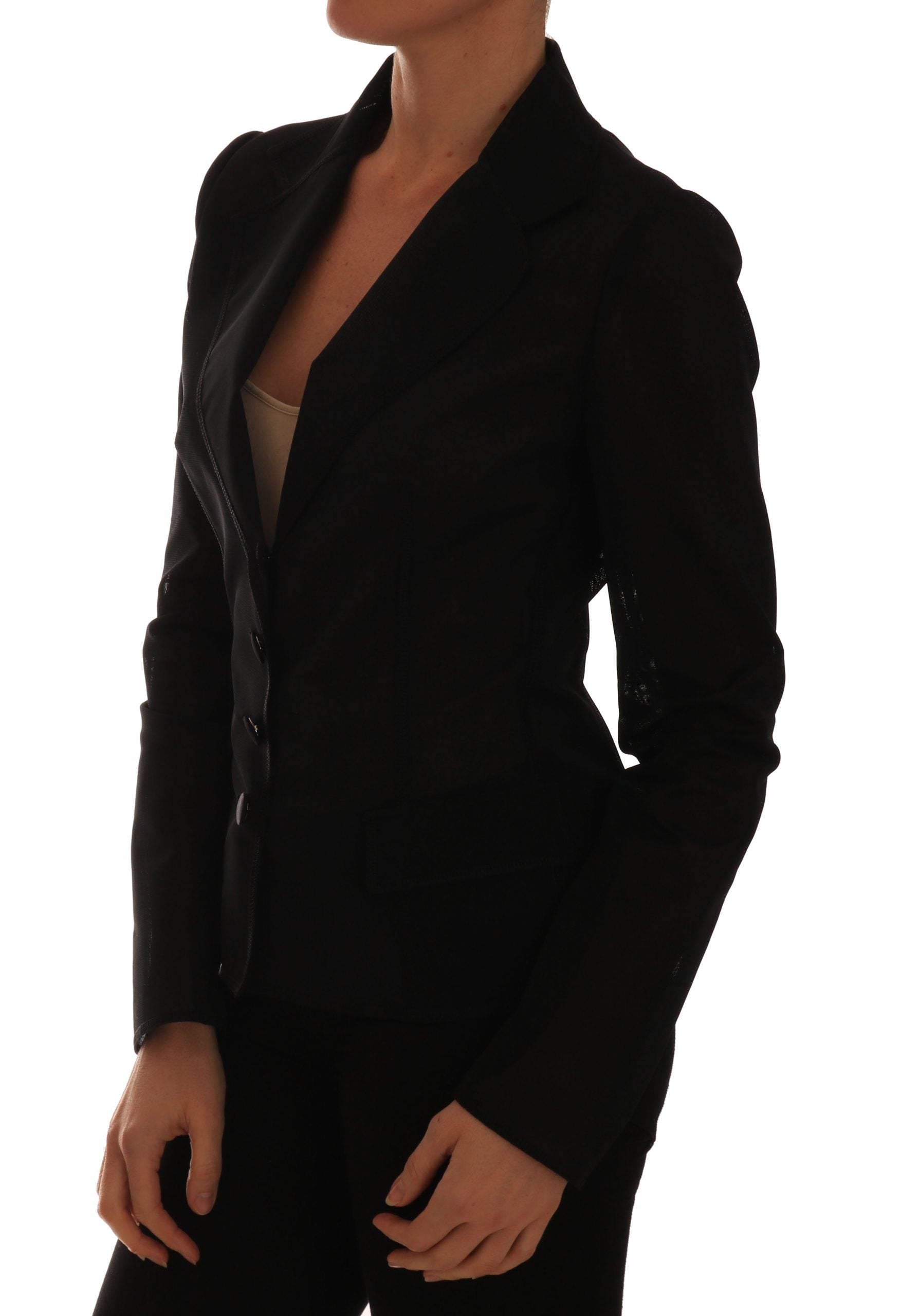 Semi-Transparent Darkgreen Nylon Blazer - ventzia