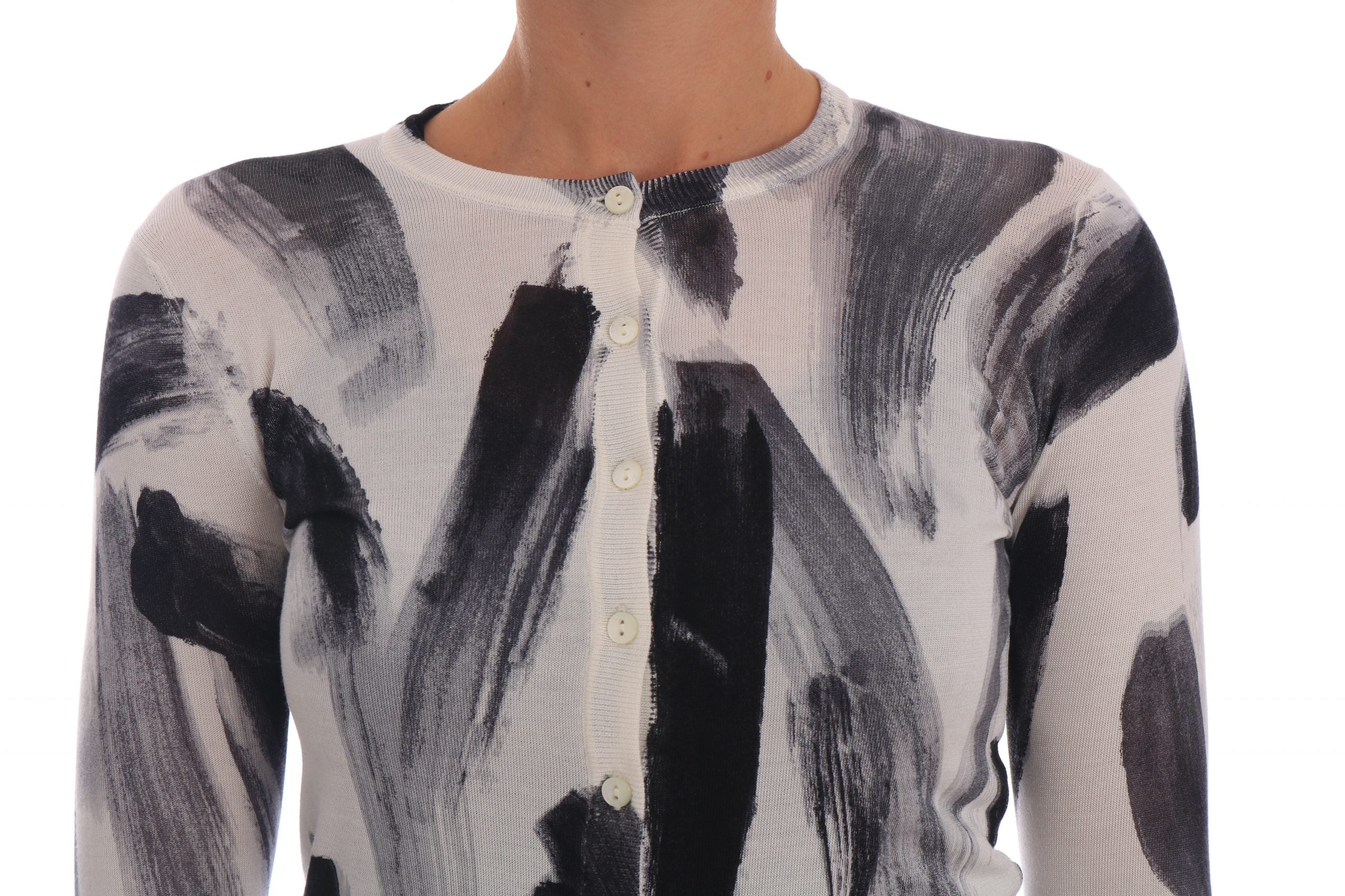 Elegant Silk Stroke-Pattern Sweater - ventzia
