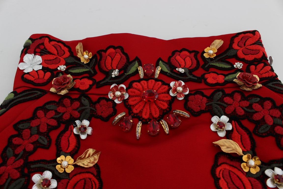 Elegant Silk High Waist Embroidered Shorts - ventzia