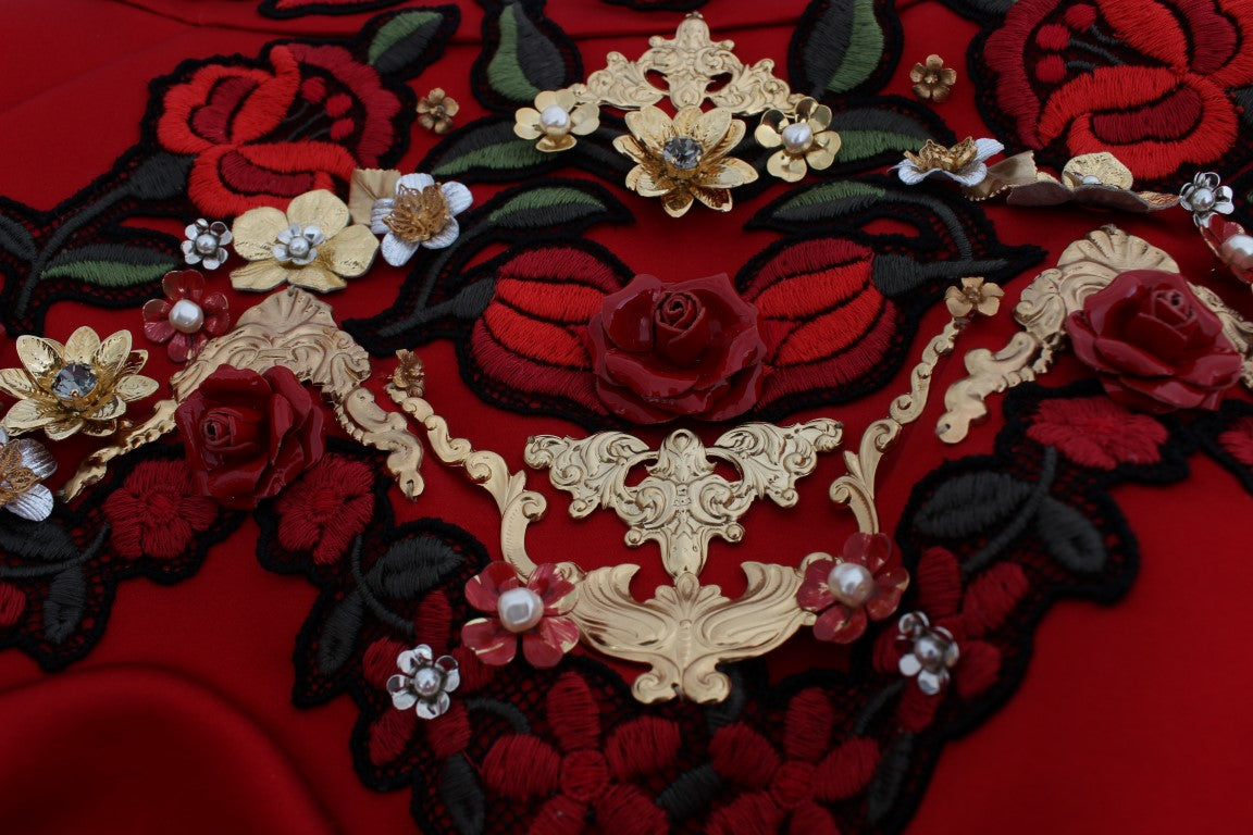Enchanted Sicilian Rose Embroidered Mini Shorts - ventzia