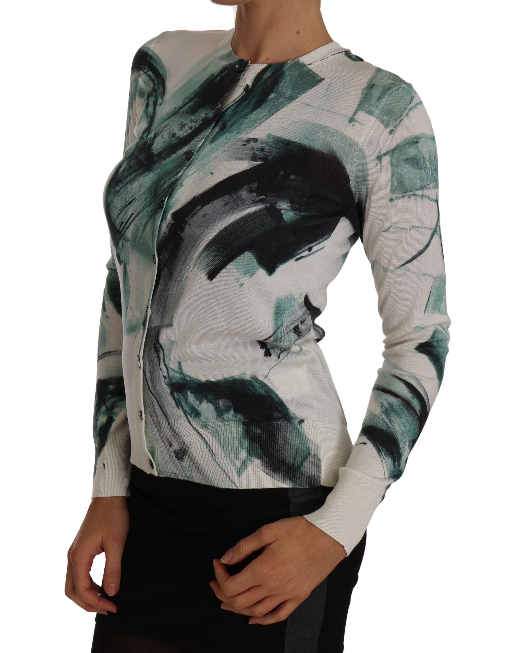 Elegant White Silk Lightweight Cardigan - ventzia