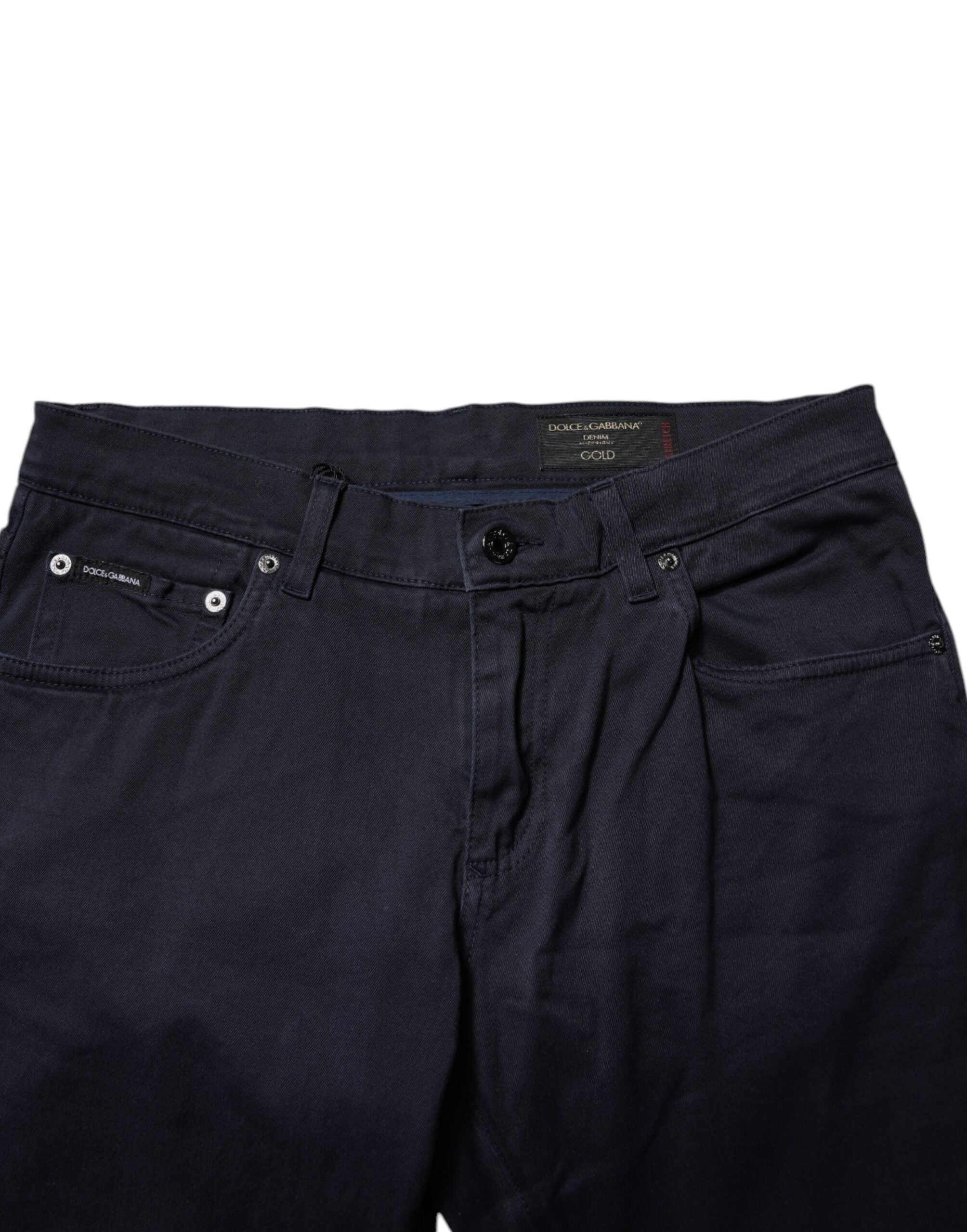Dark Blue GOLD Cotton Skinny Men Denim Jeans