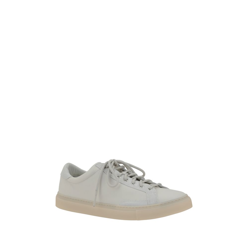 White Calf Leather Bos Taurus Low Top Sneakers - ventzia