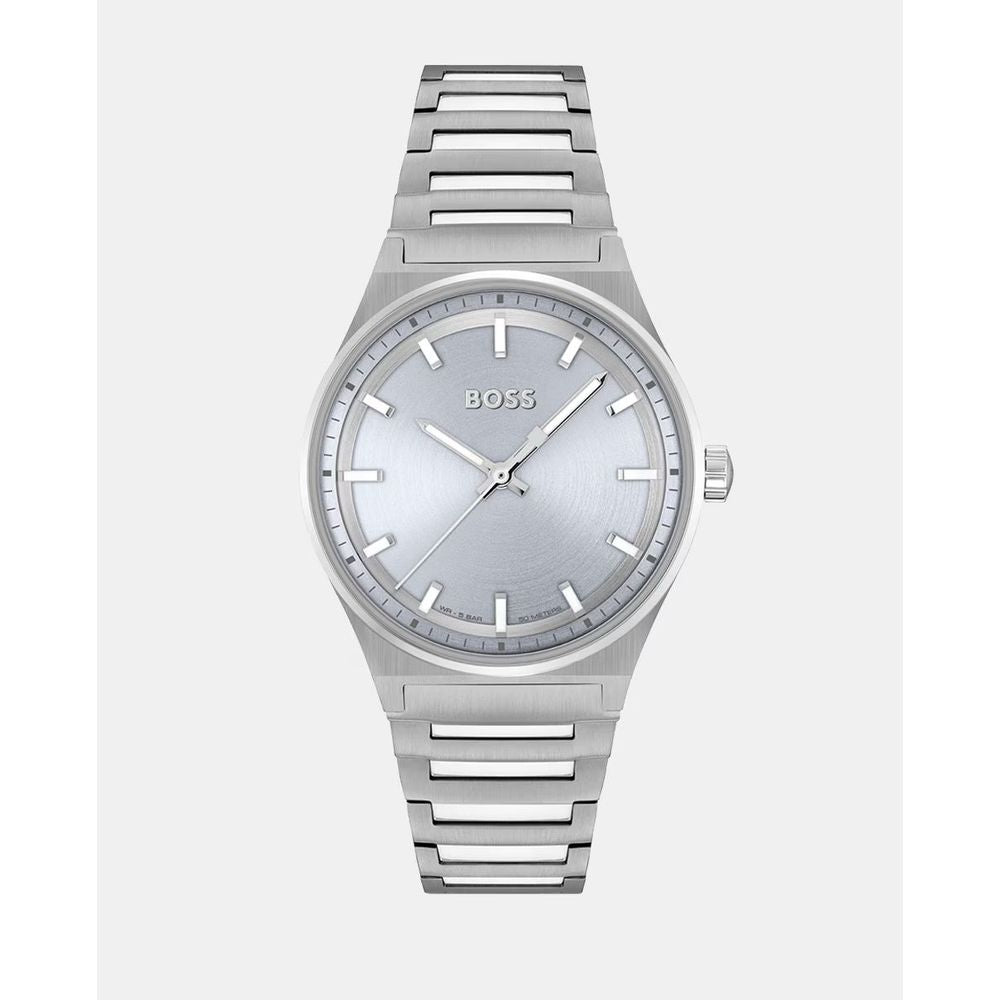 Silver Stainless Steel Dress Watch - ventzia