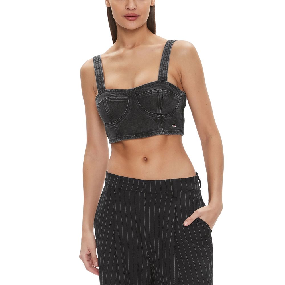 Black Recycled Cotton Top - ventzia