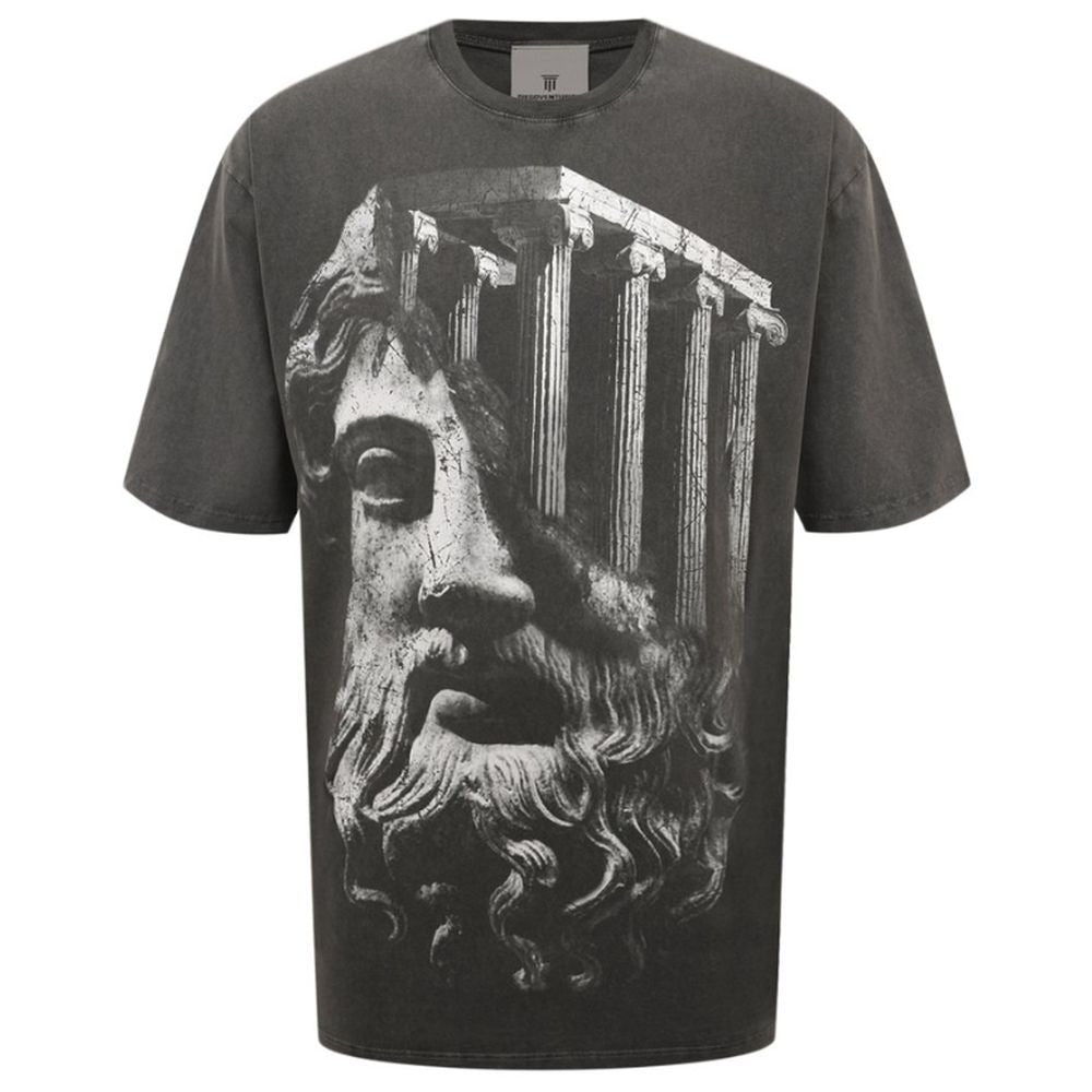 Gray Cotton T-Shirt - ventzia