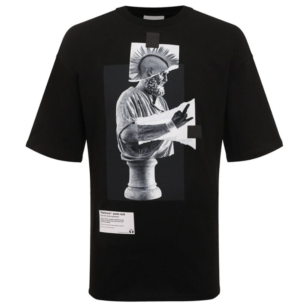 Black Cotton T-Shirt - ventzia